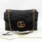 GG Marmont Large Shoulder Bag Black Leather