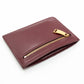 Zipped Card Case Intrecciato Leather Burgundy