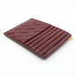 Zipped Card Case Intrecciato Leather Burgundy