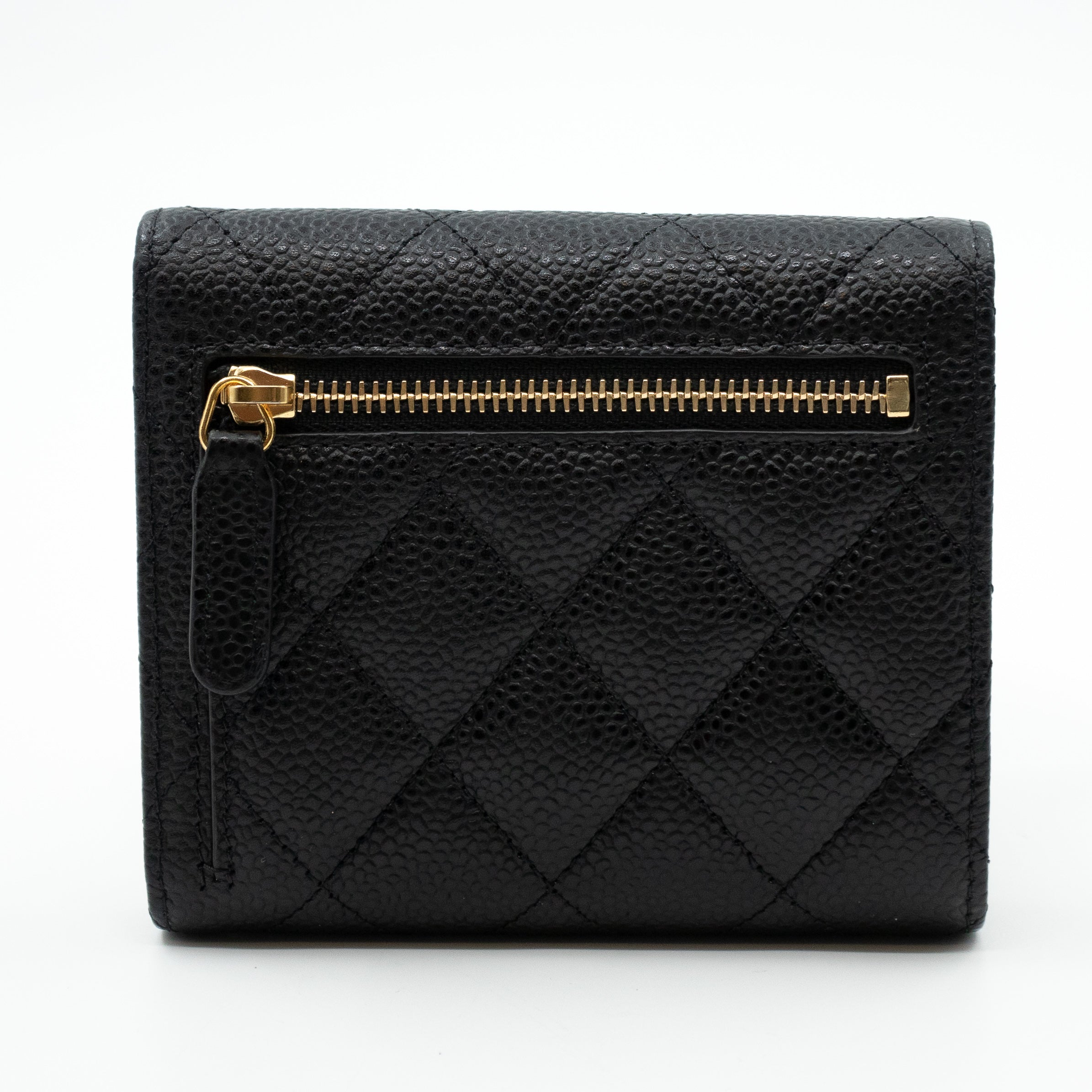 Chanel Classic Small Flap Trifold Caviar Black Wallet Holo31   idusemiduedutr