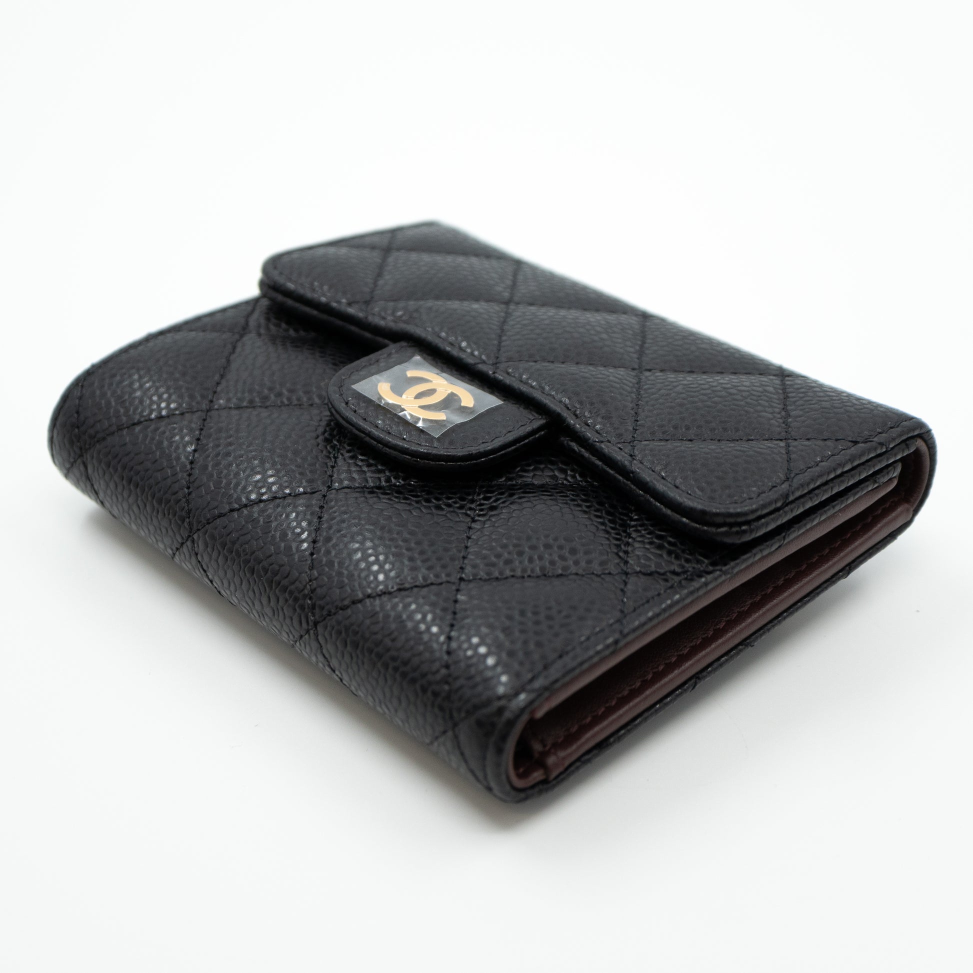 Chanel 13831281 Black Lambskin Quilted Classic Flap Compact Medium