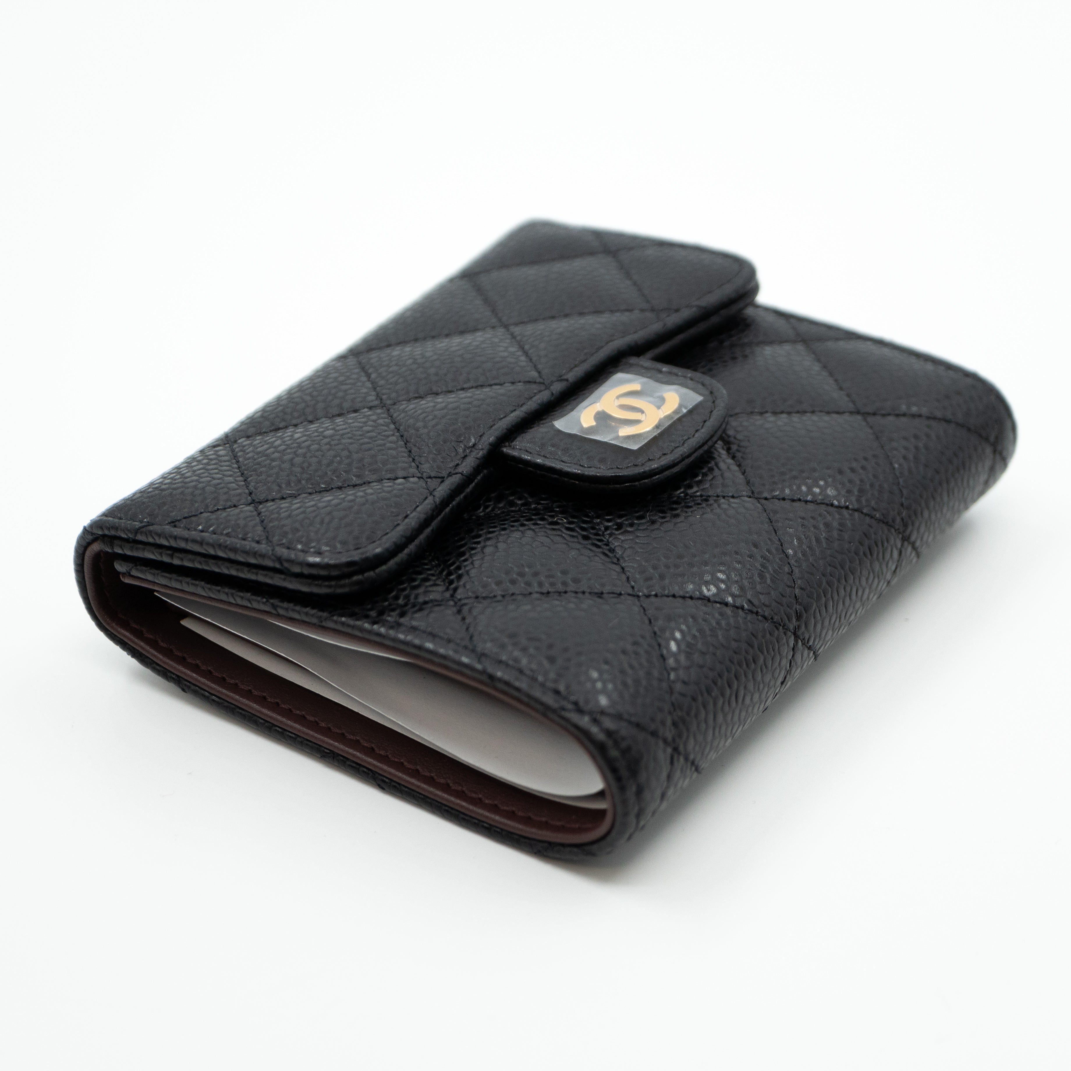 Small Classic Flap Wallet Black Caviar