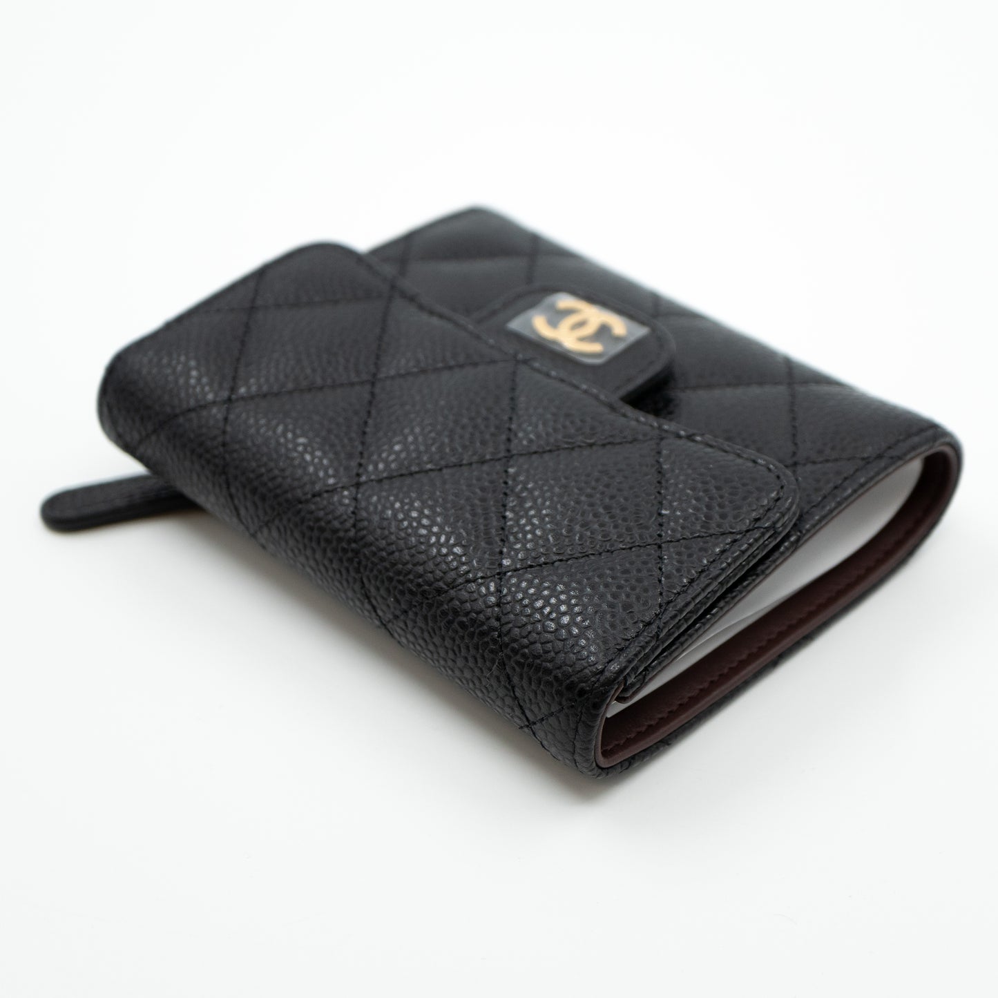Chanel Black Quilted Caviar Classic Flap Wallet Q6A1J13PKB002