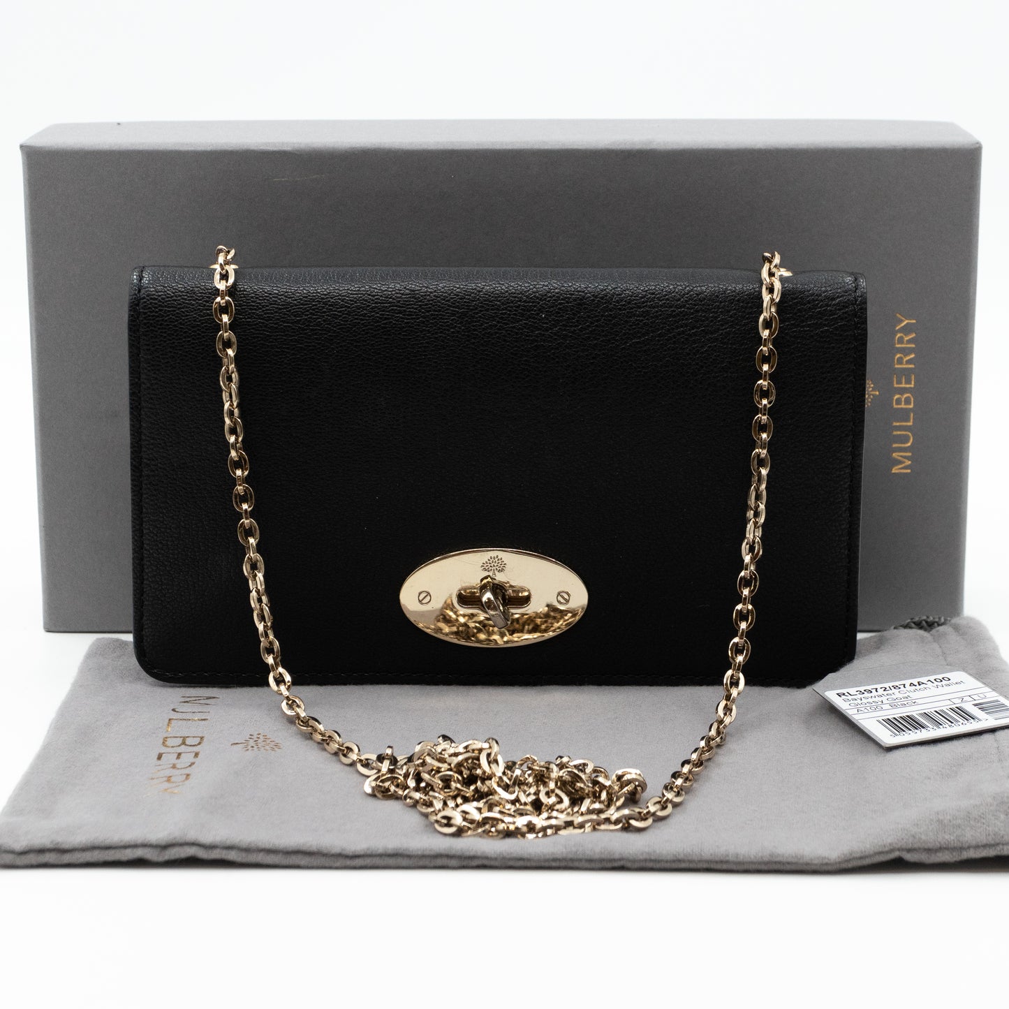 Bayswater Clutch Wallet Chain Black Leather