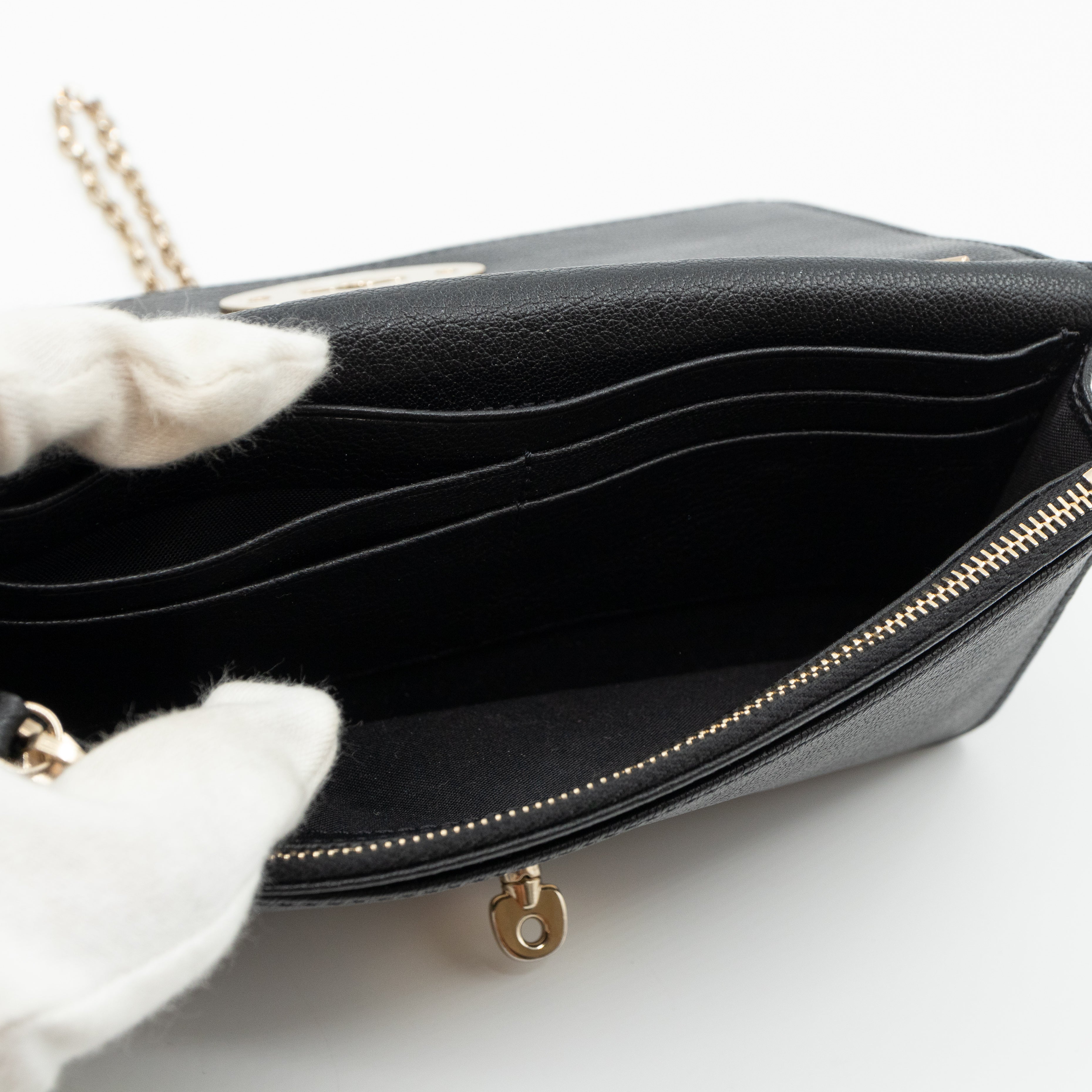 Bayswater Clutch Wallet Chain Black Leather