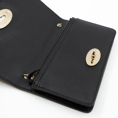 Bayswater Clutch Wallet Chain Black Leather