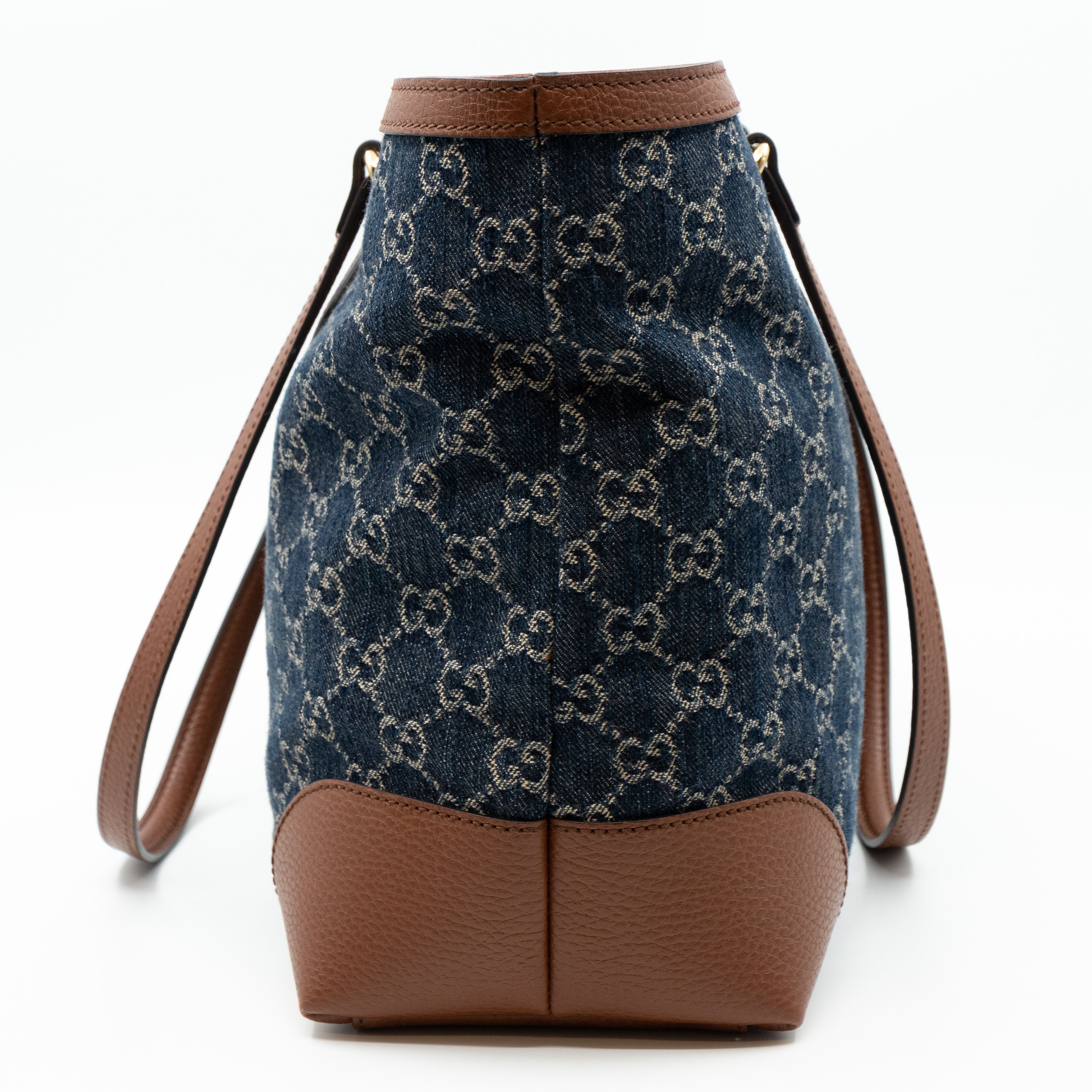 Ophidia GG Medium Tote Blue Denim