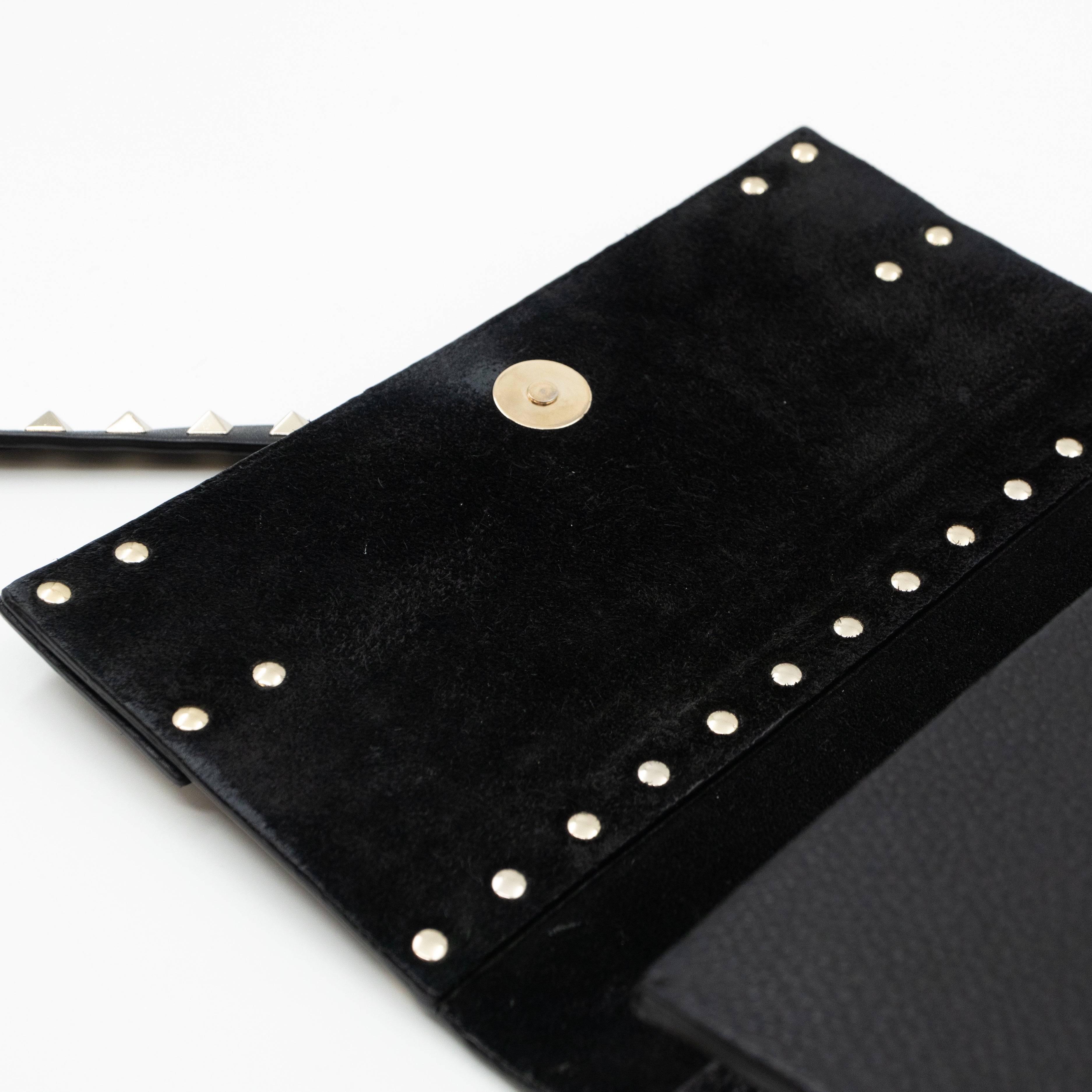 Rockstud Shoulder Bag Black Leather