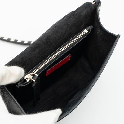 Rockstud Shoulder Bag Black Leather