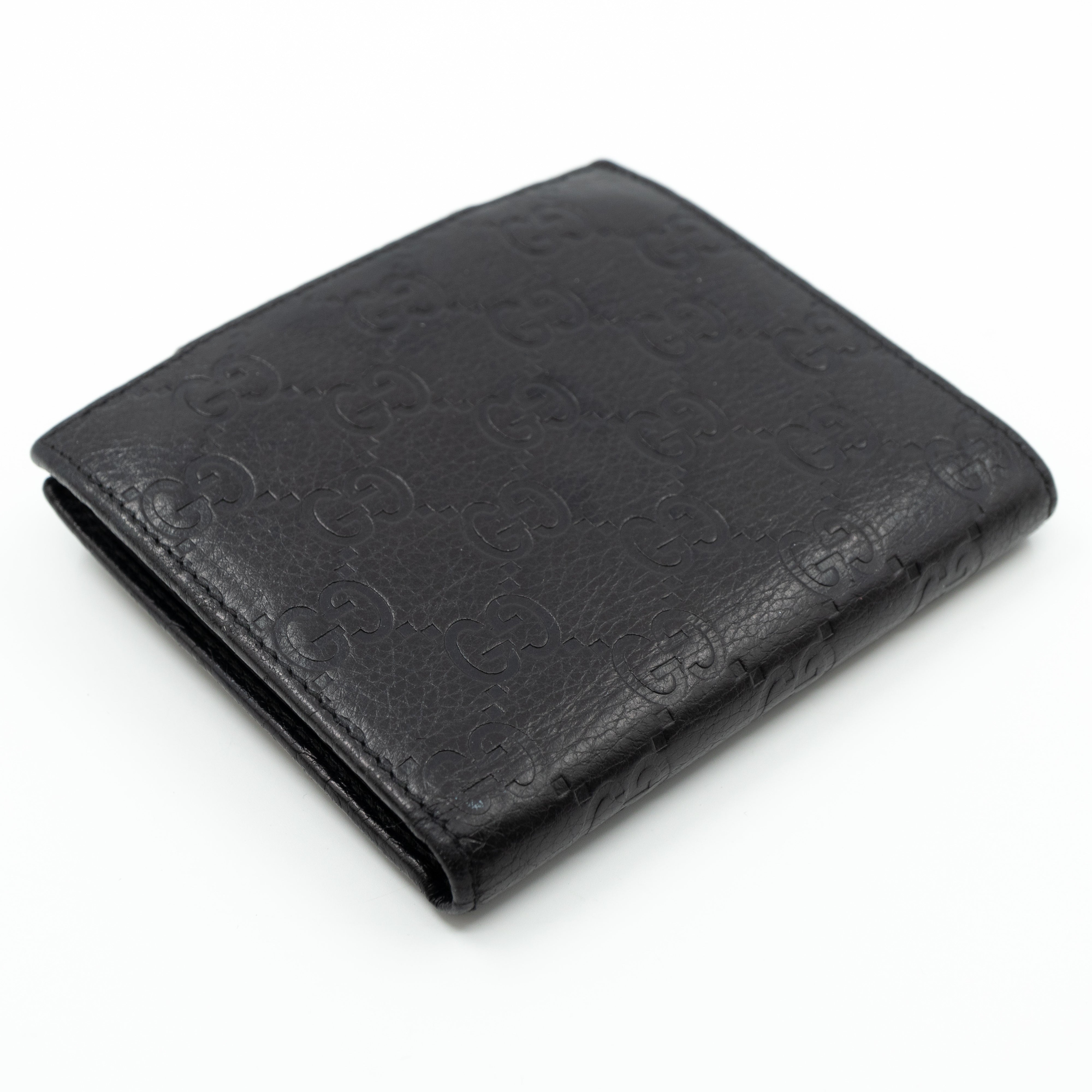 Compact Flap Wallet Black Leather
