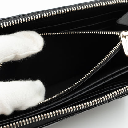 Lady Dior Voyageur Wallet Black Patent Leather