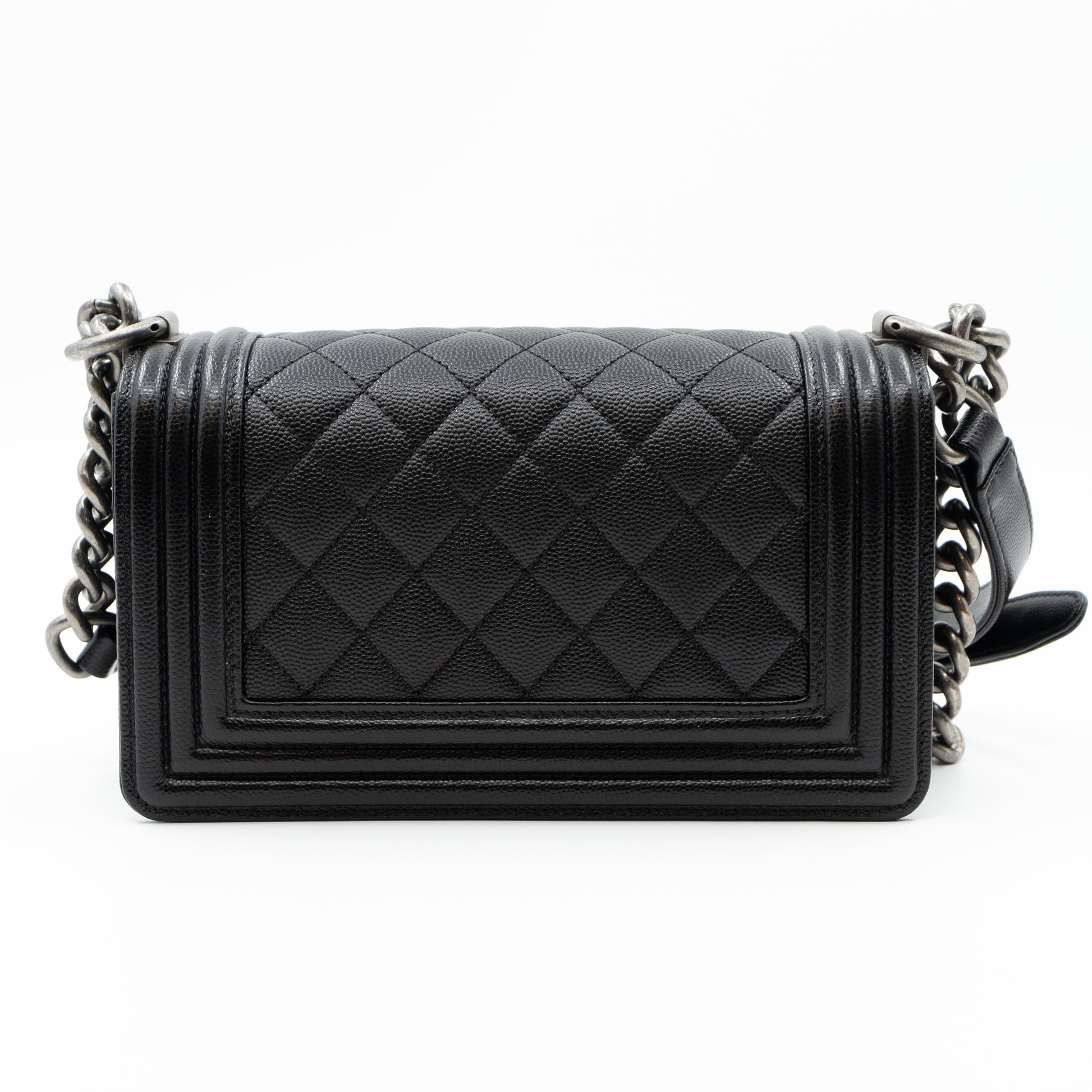 Chanel – Chanel Boy Flap Bag Small Black Caviar Ruthenium – Queen Station