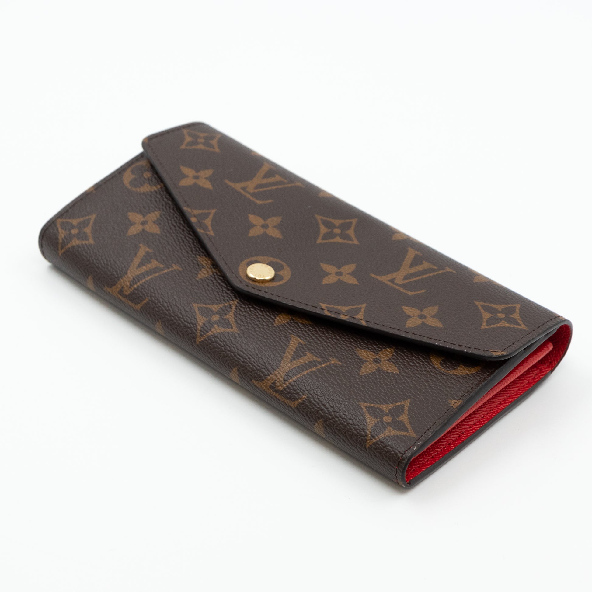 Louis Vuitton Monogram Sarah Wallet with Coquelicot Red - A World