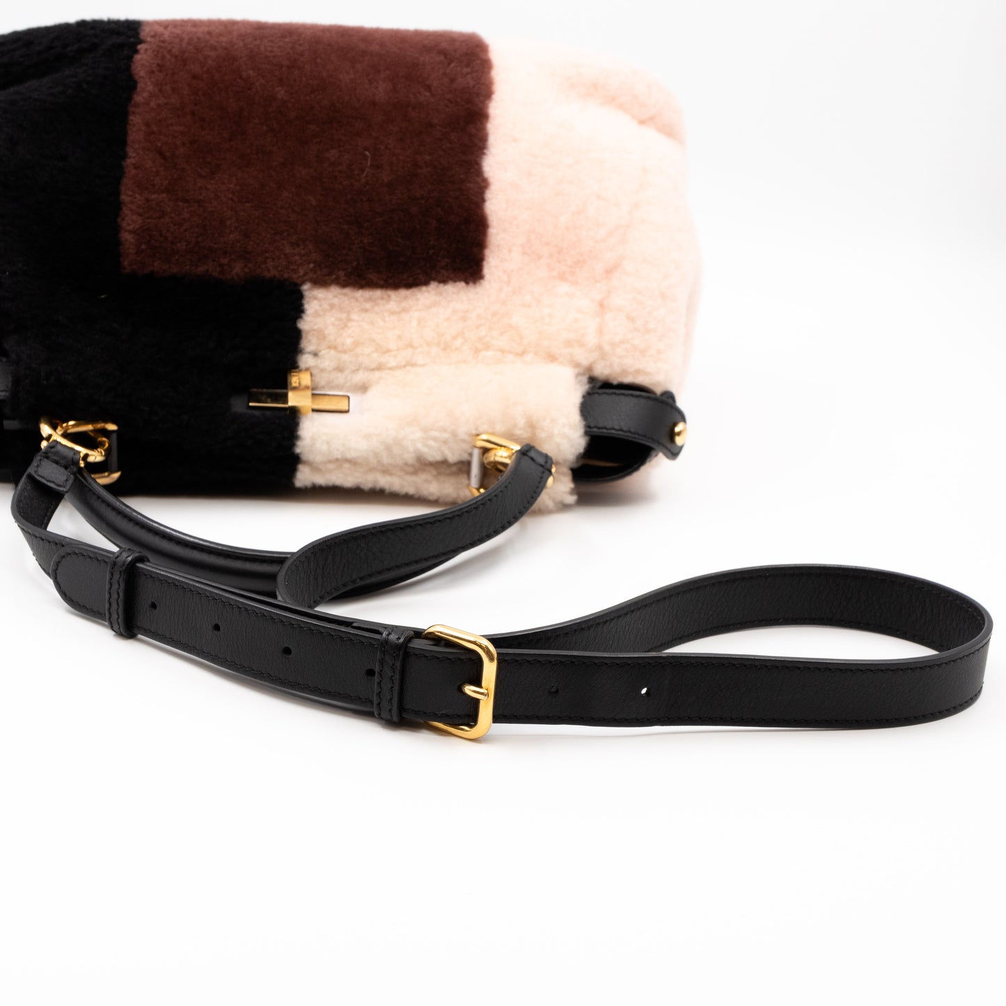 Peekaboo Medium Shearling Colorblock