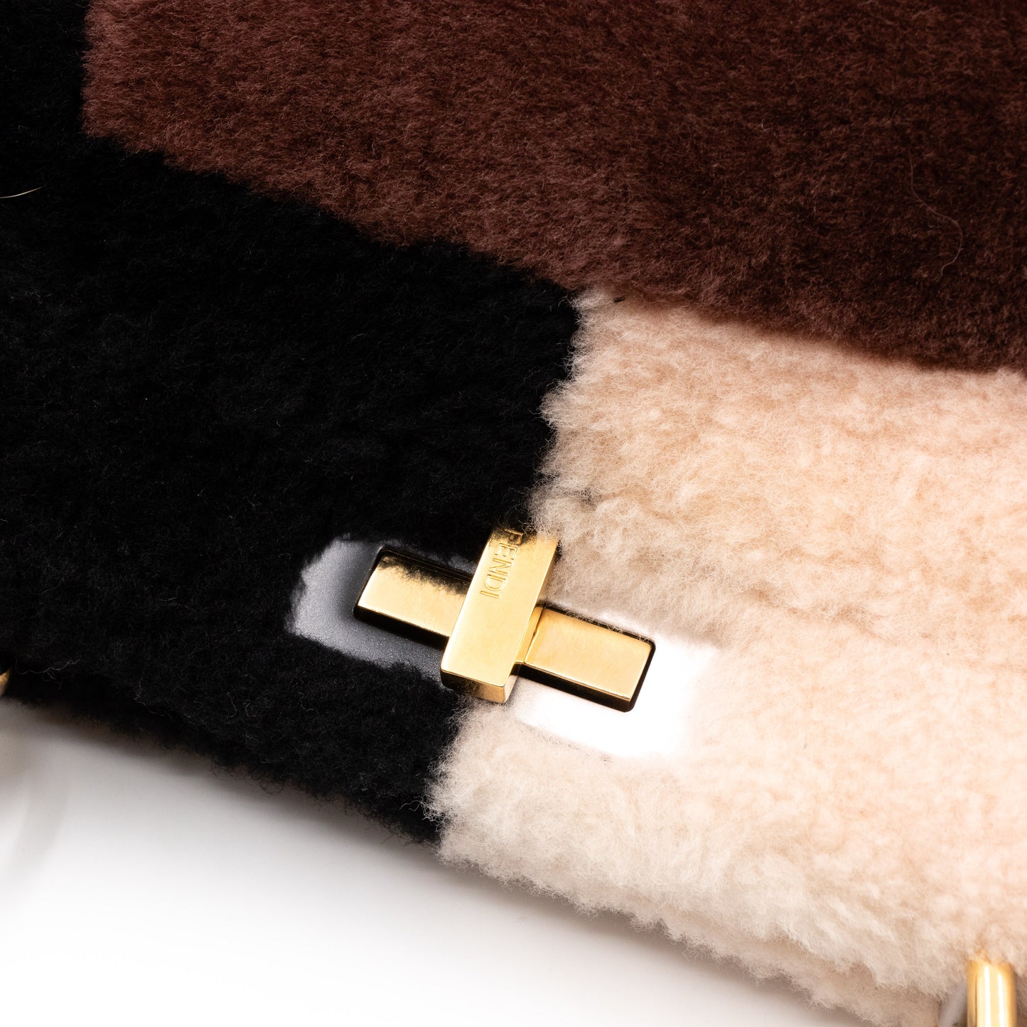 Peekaboo Medium Shearling Colorblock