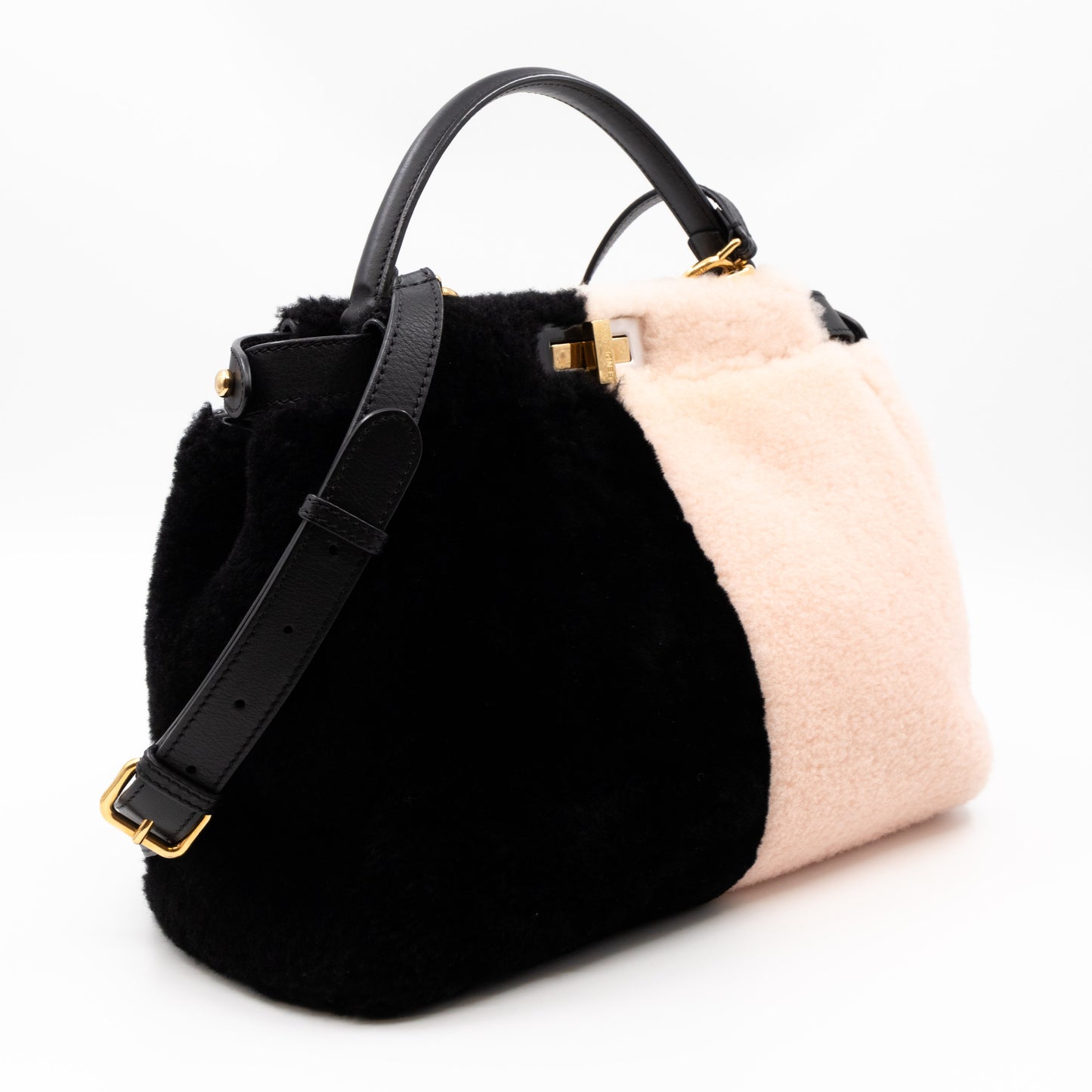 Peekaboo Medium Shearling Colorblock