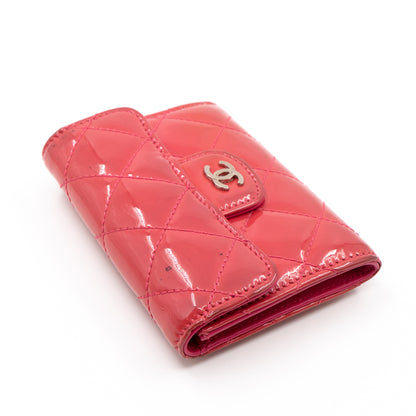 Classic Flap Card Case Rose Patent Leather