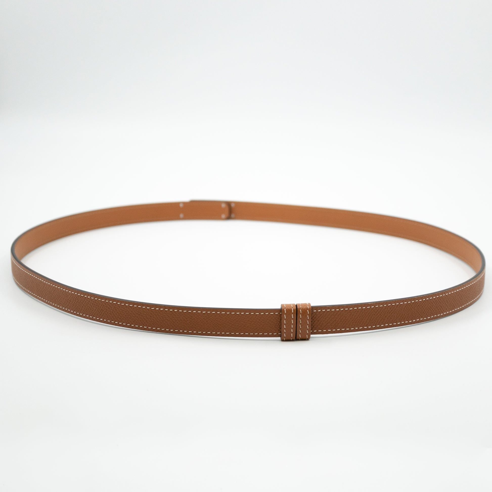 Hermes Kelly Belt 18cm, Gold (Brown) and Rose Gold Buckle, Adjustable Size,  2023