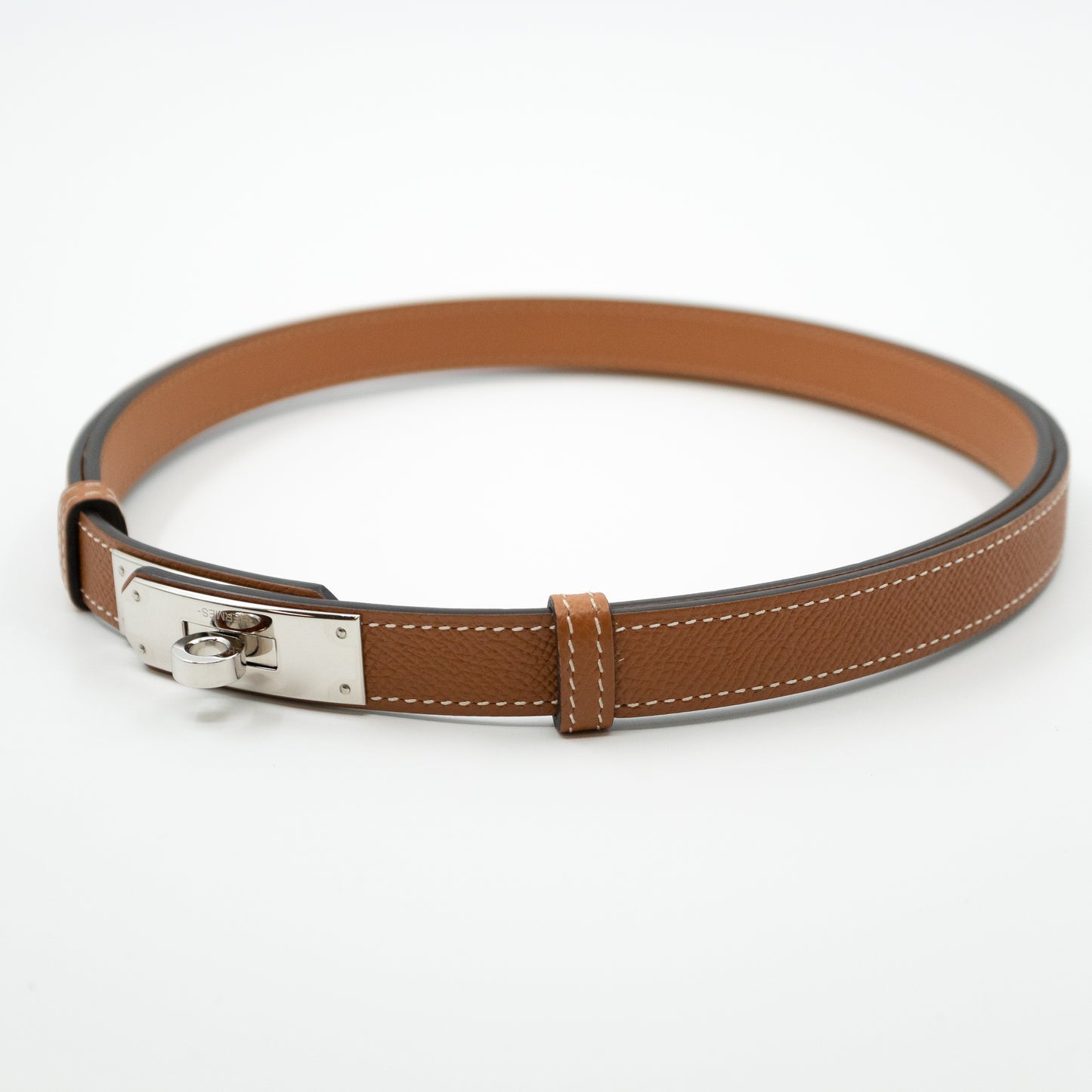 Kelly 18 mm Belt Adjustable Gold Leather