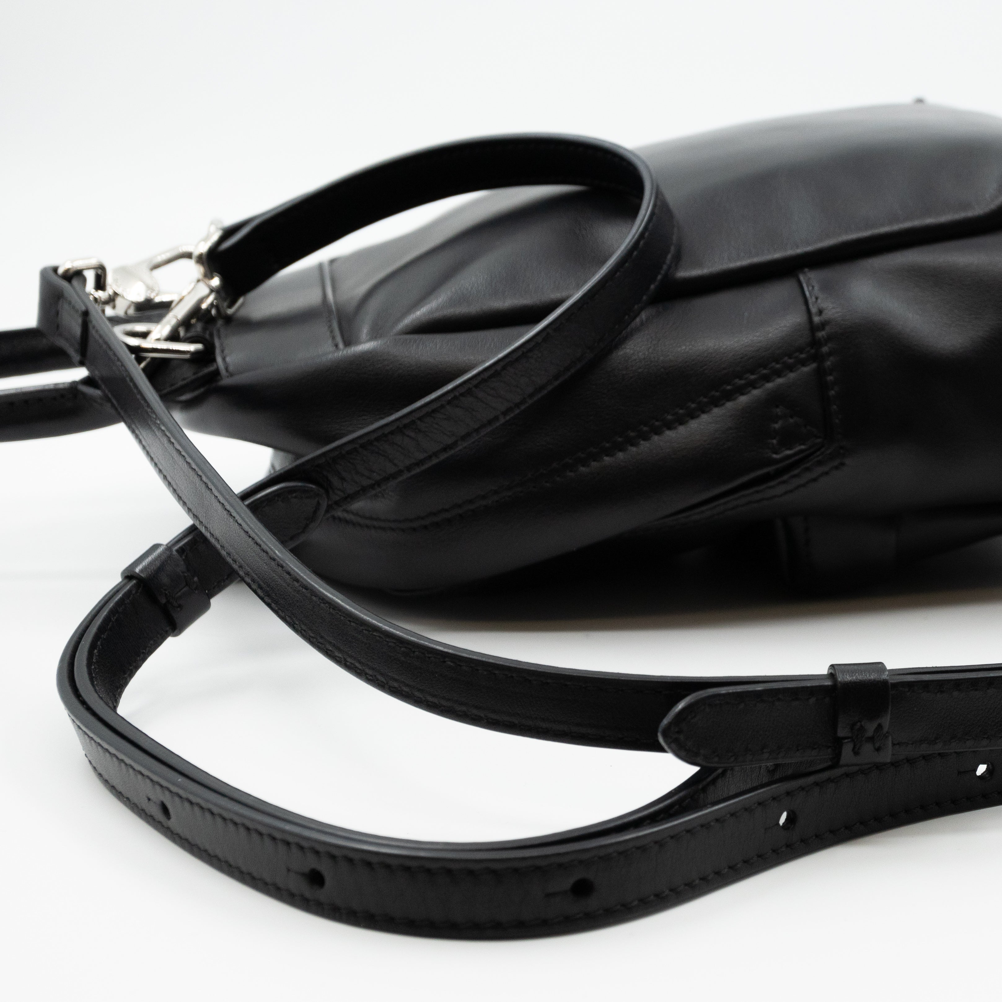 Nano Backpack Black Leather