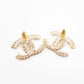 CC Crystal Chain Earrings Light Gold