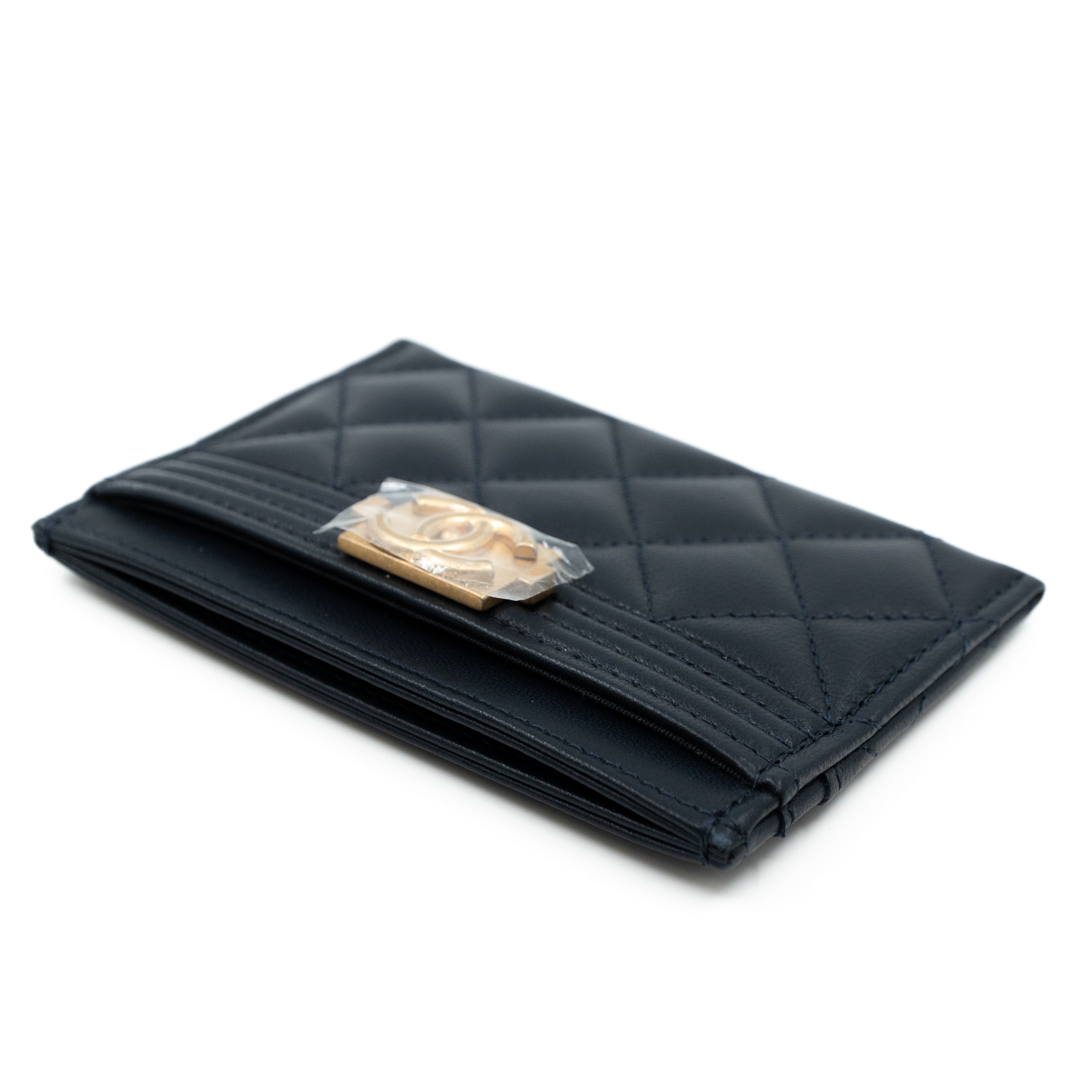 Boy Classic Card Holder Navy Blue Leather