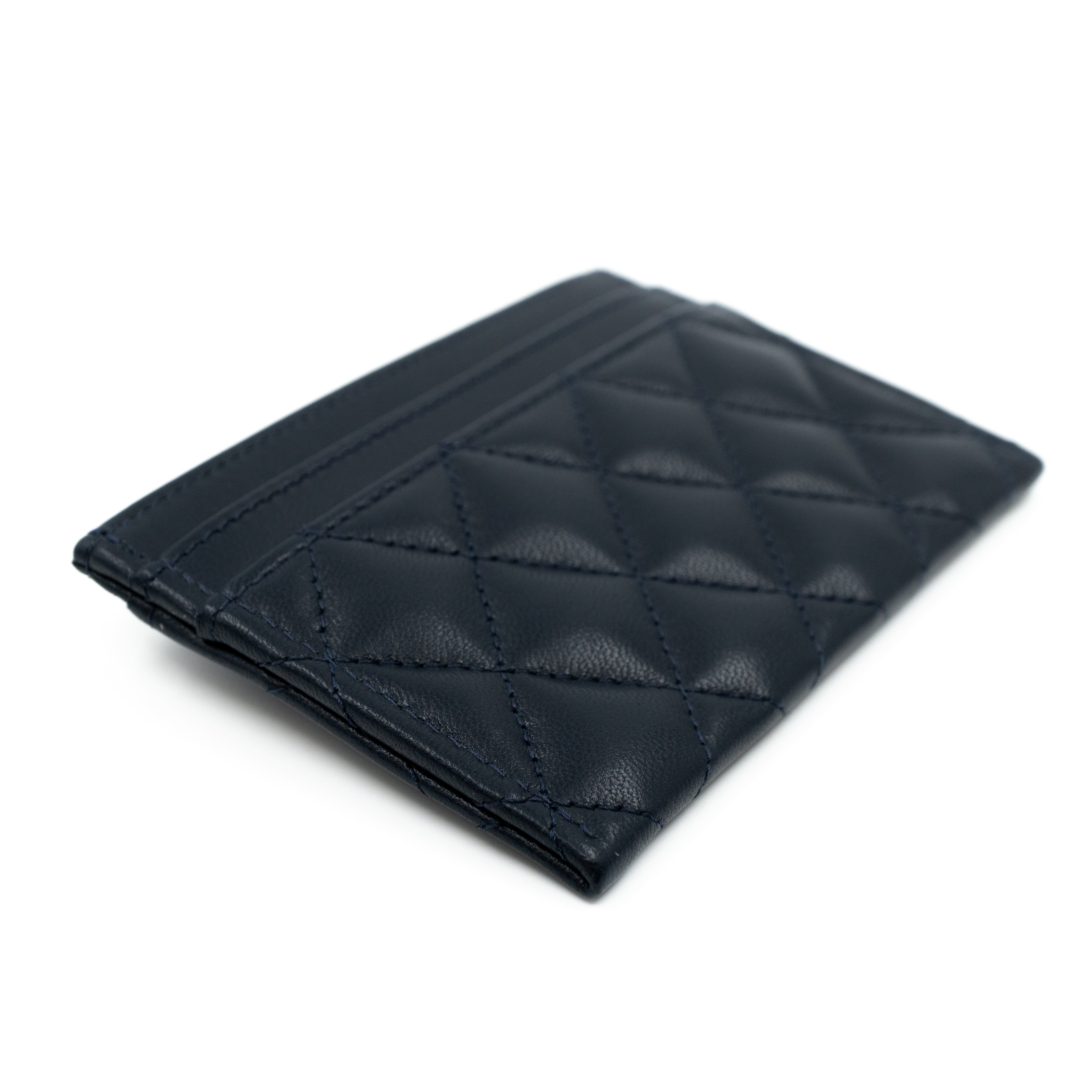 Boy Classic Card Holder Navy Blue Leather