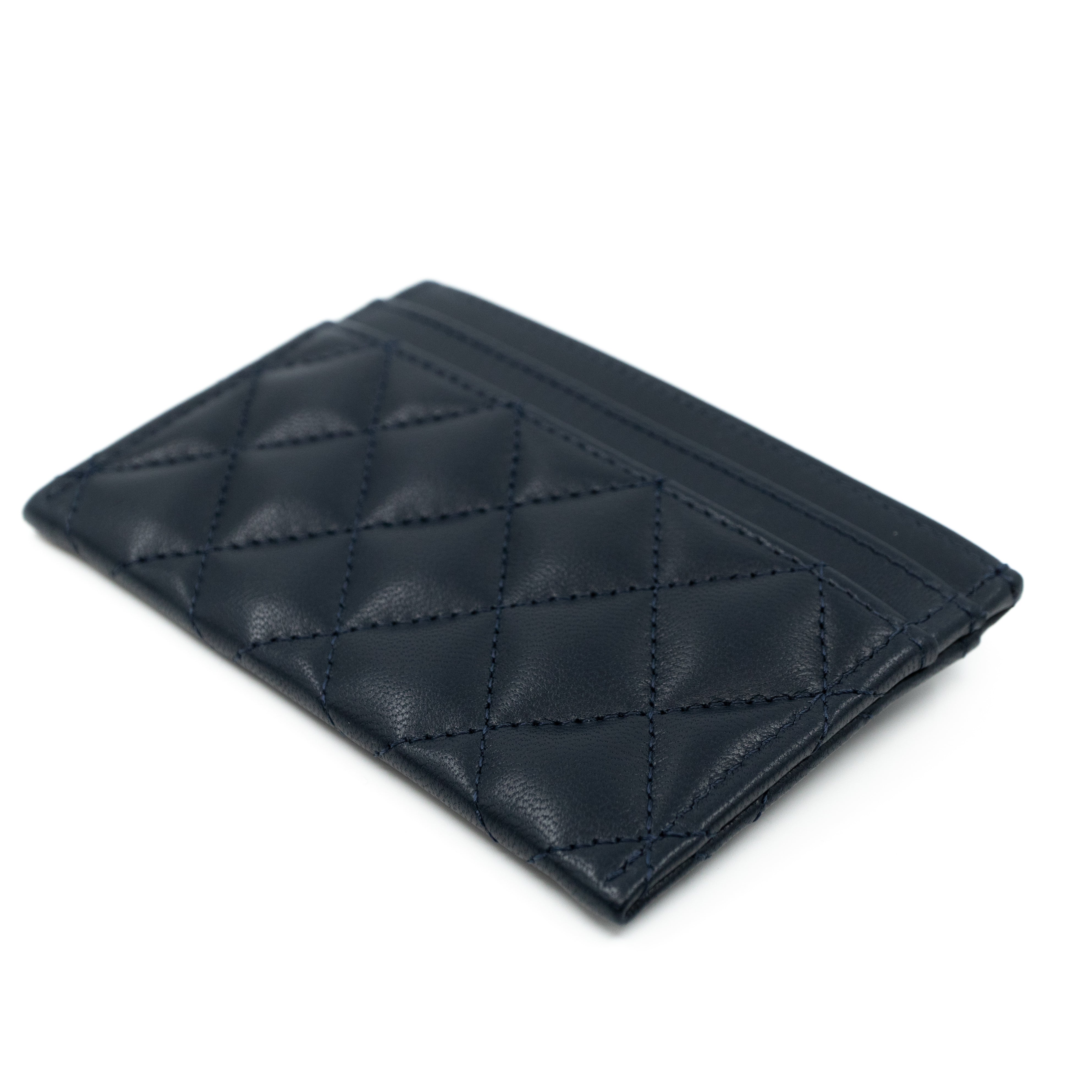 Boy Classic Card Holder Navy Blue Leather