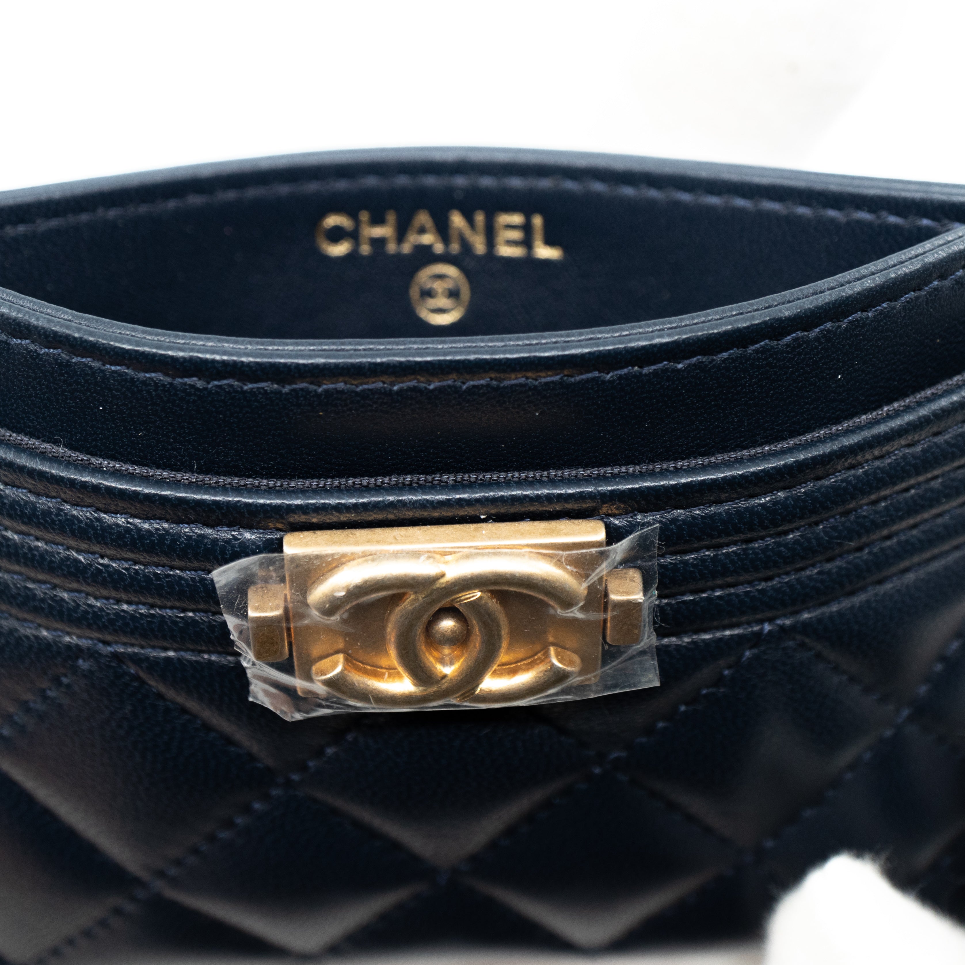 Boy Classic Card Holder Navy Blue Leather