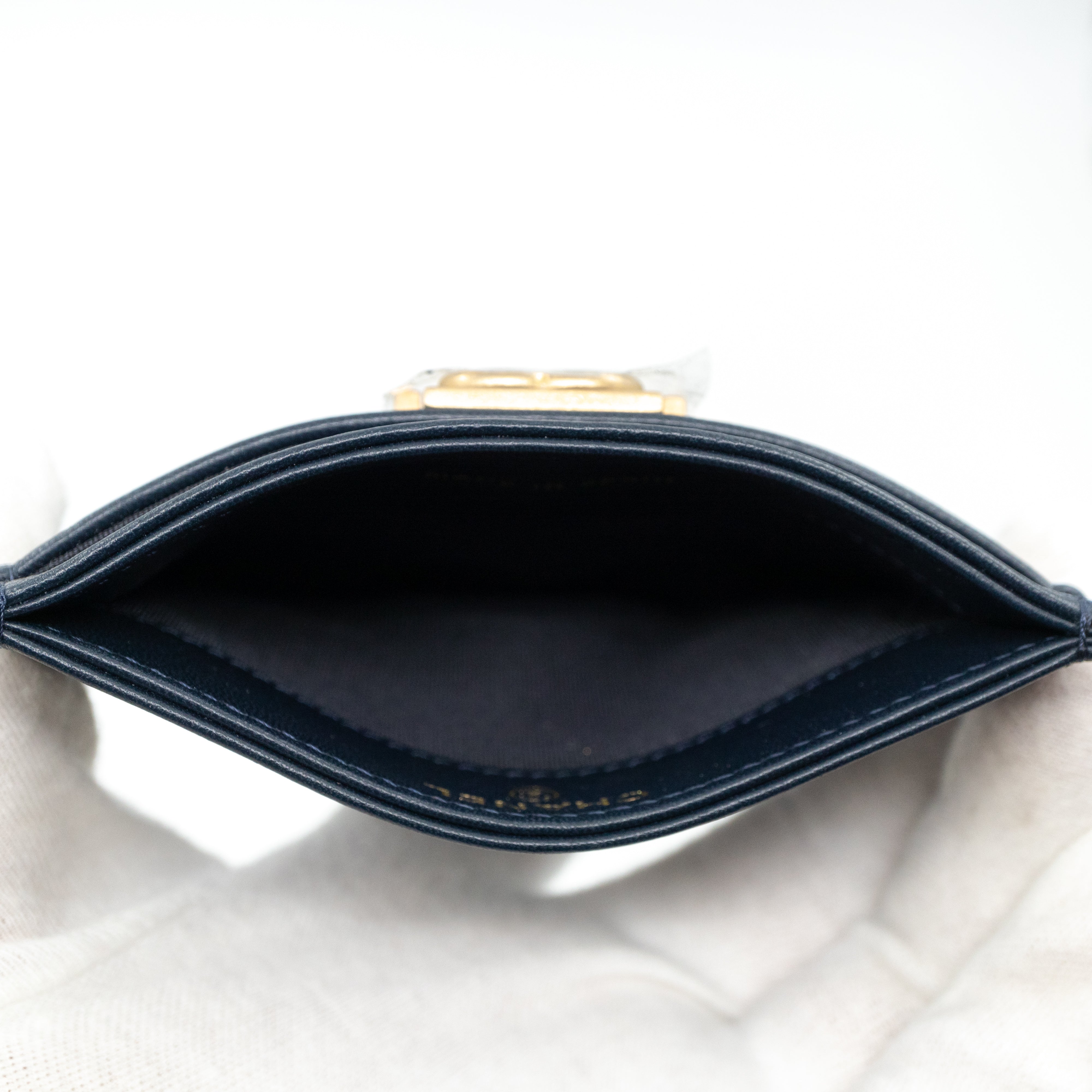 Boy Classic Card Holder Navy Blue Leather