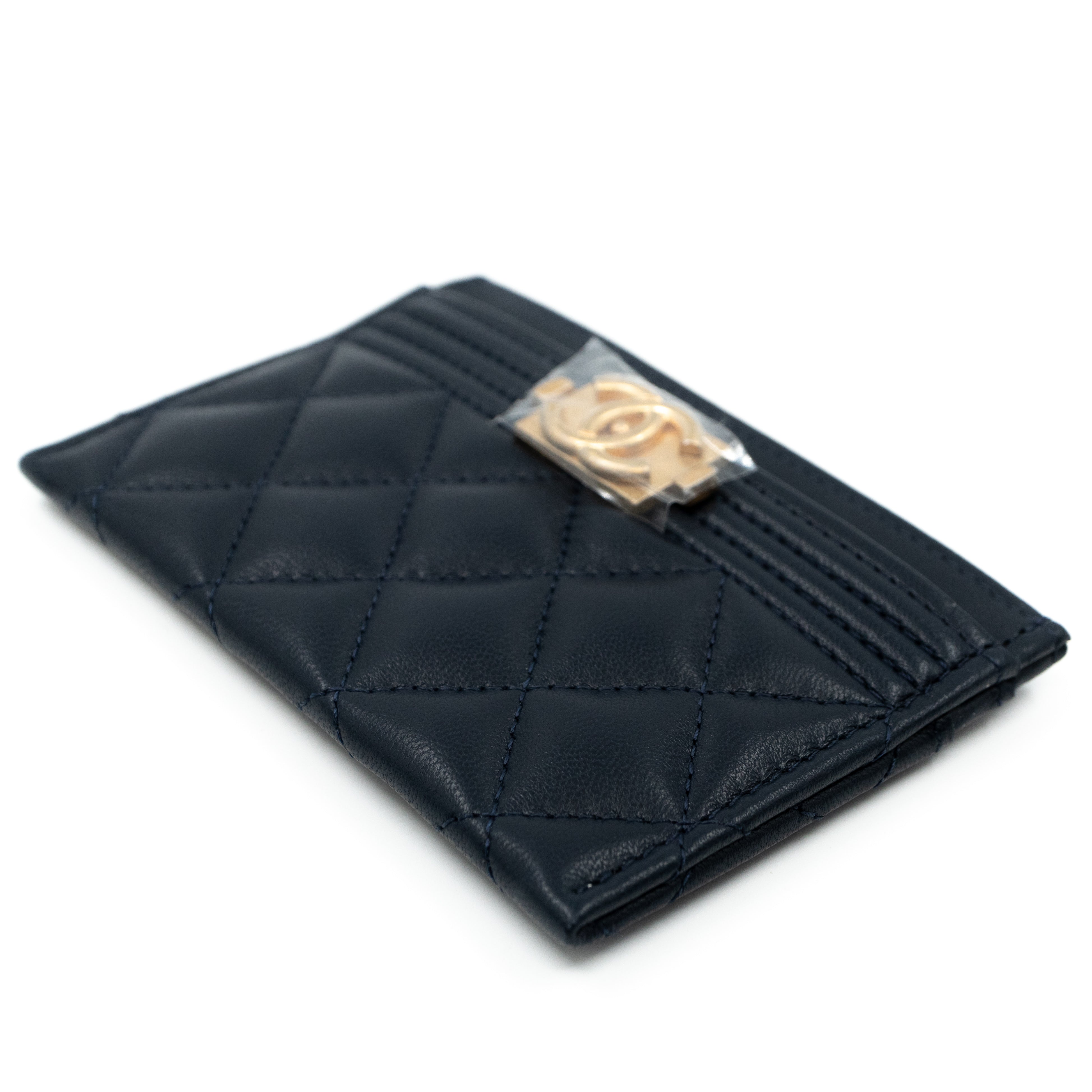 Boy Classic Card Holder Navy Blue Leather