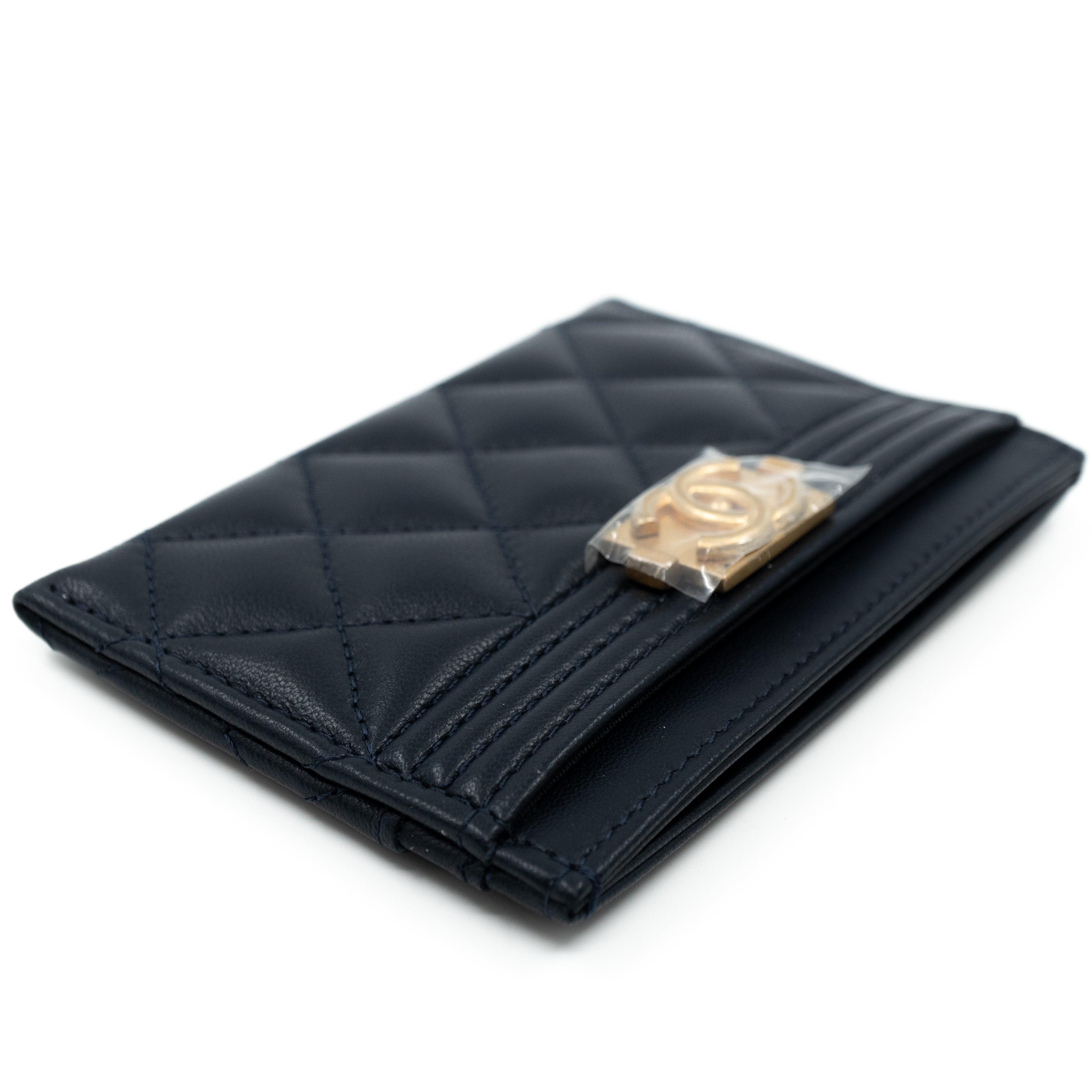 Boy Classic Card Holder Navy Blue Leather