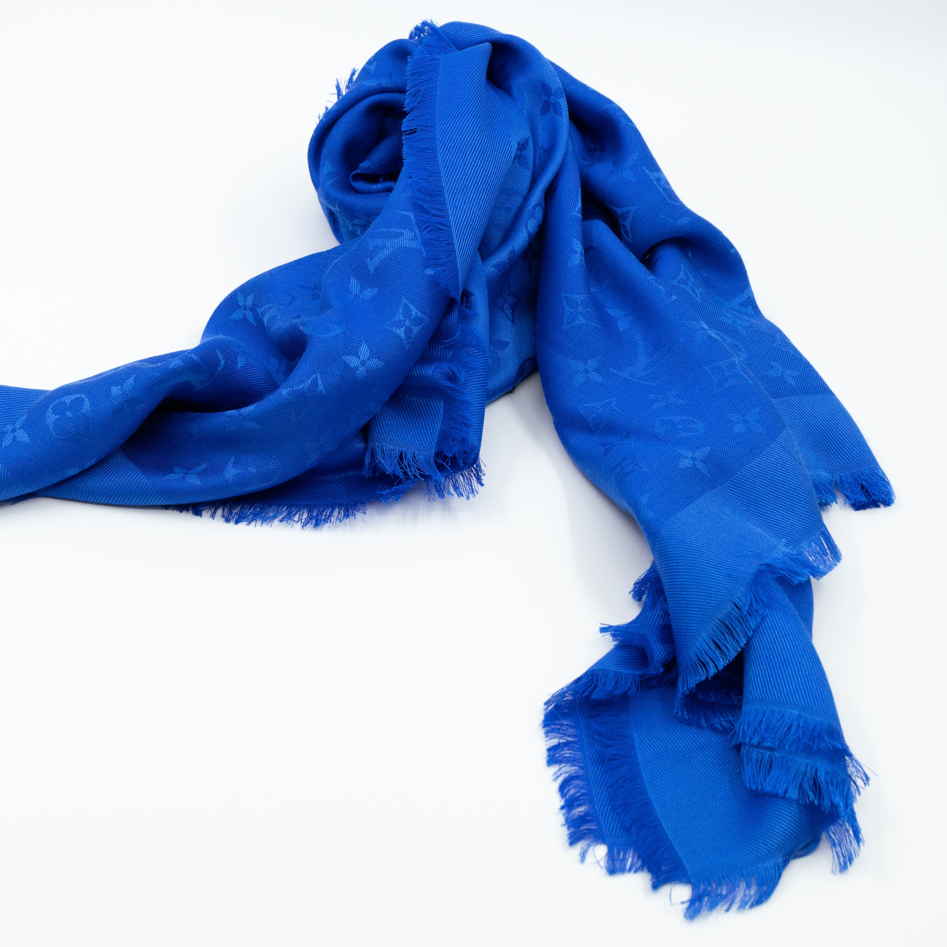 Monogram Shawl Blue