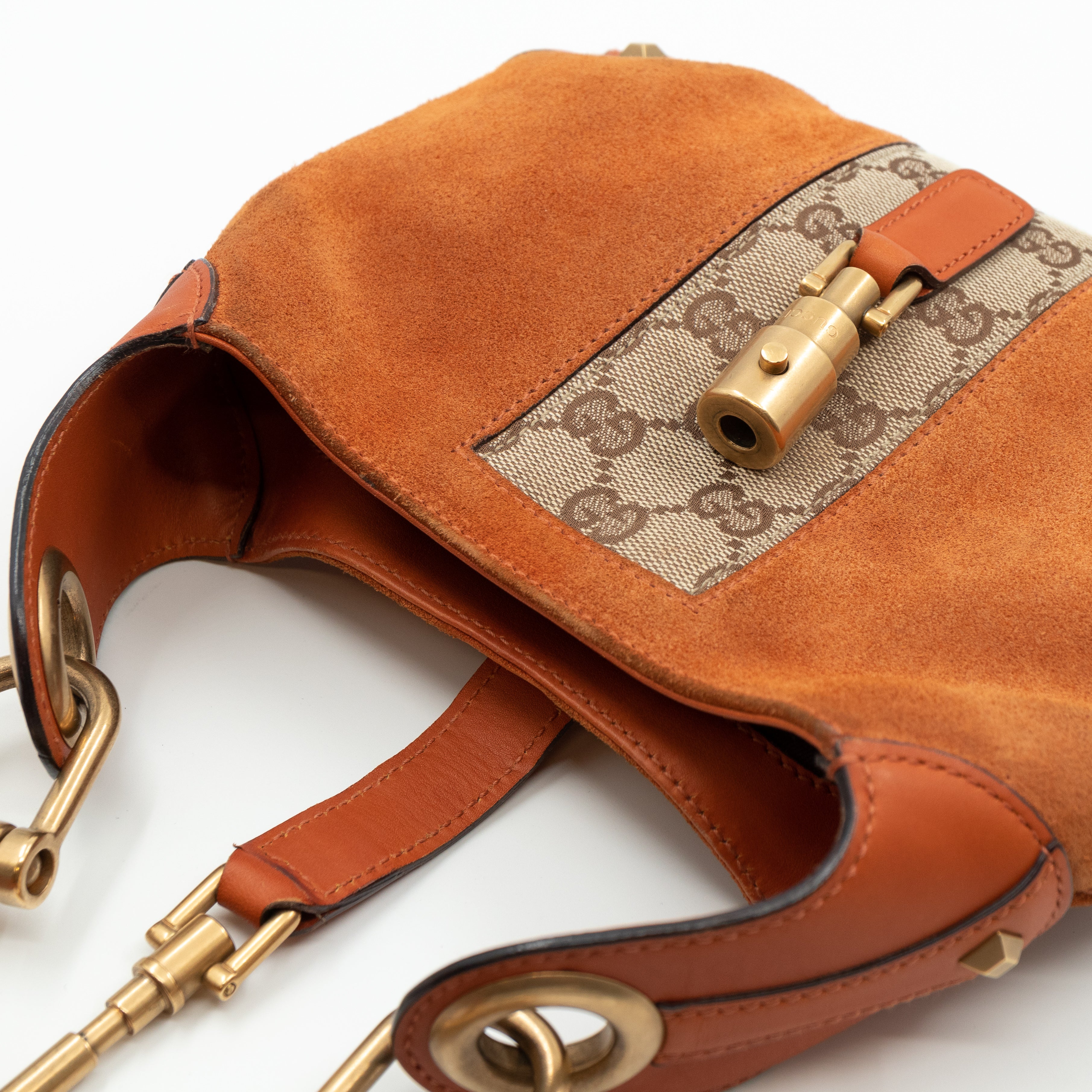 Small Jackie Orange Suede