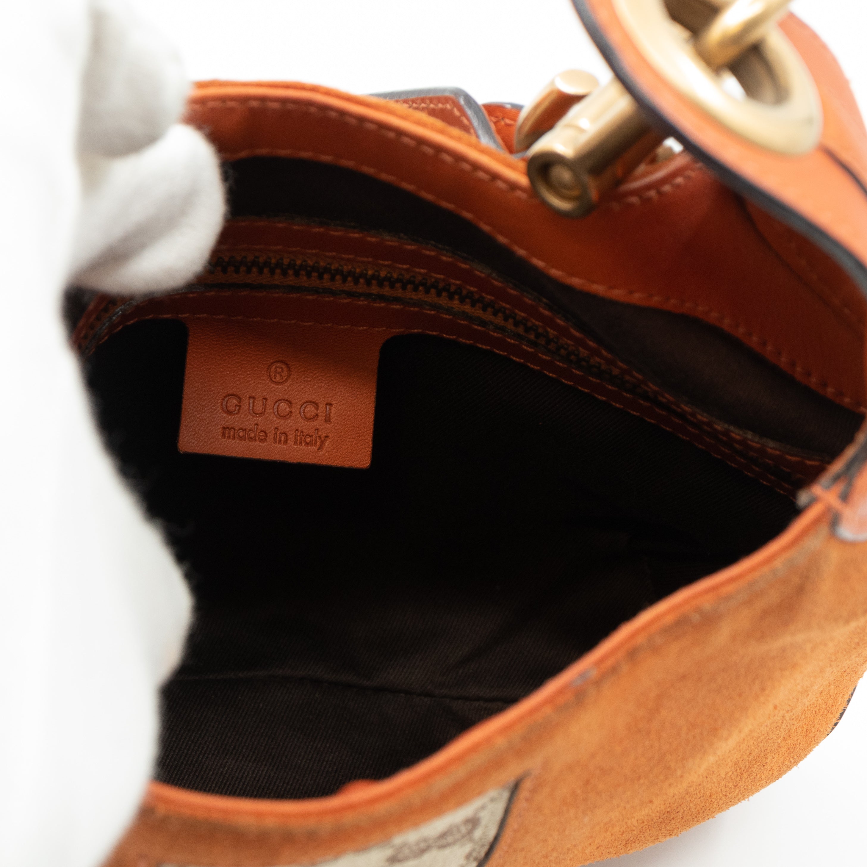 Small Jackie Orange Suede