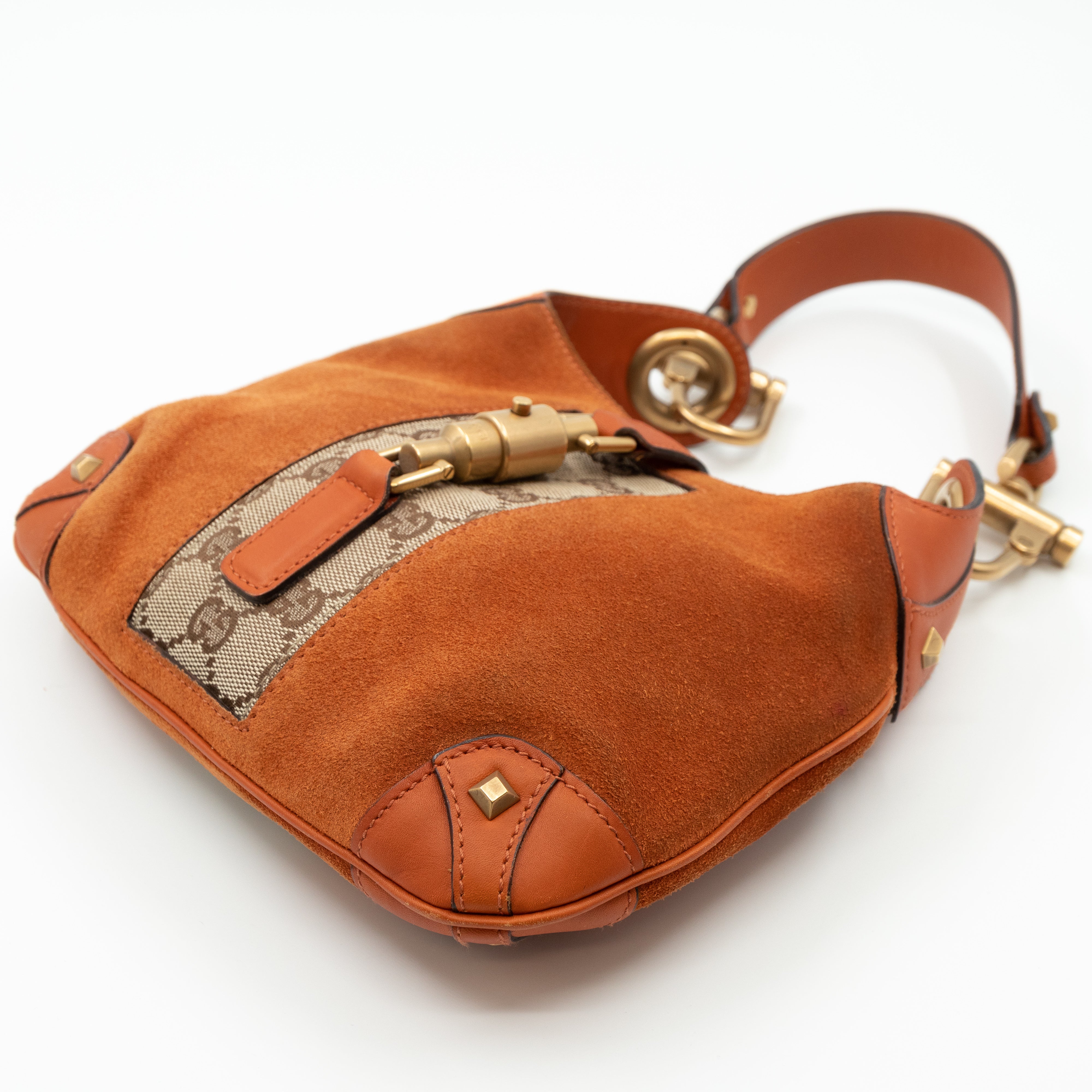 Small Jackie Orange Suede
