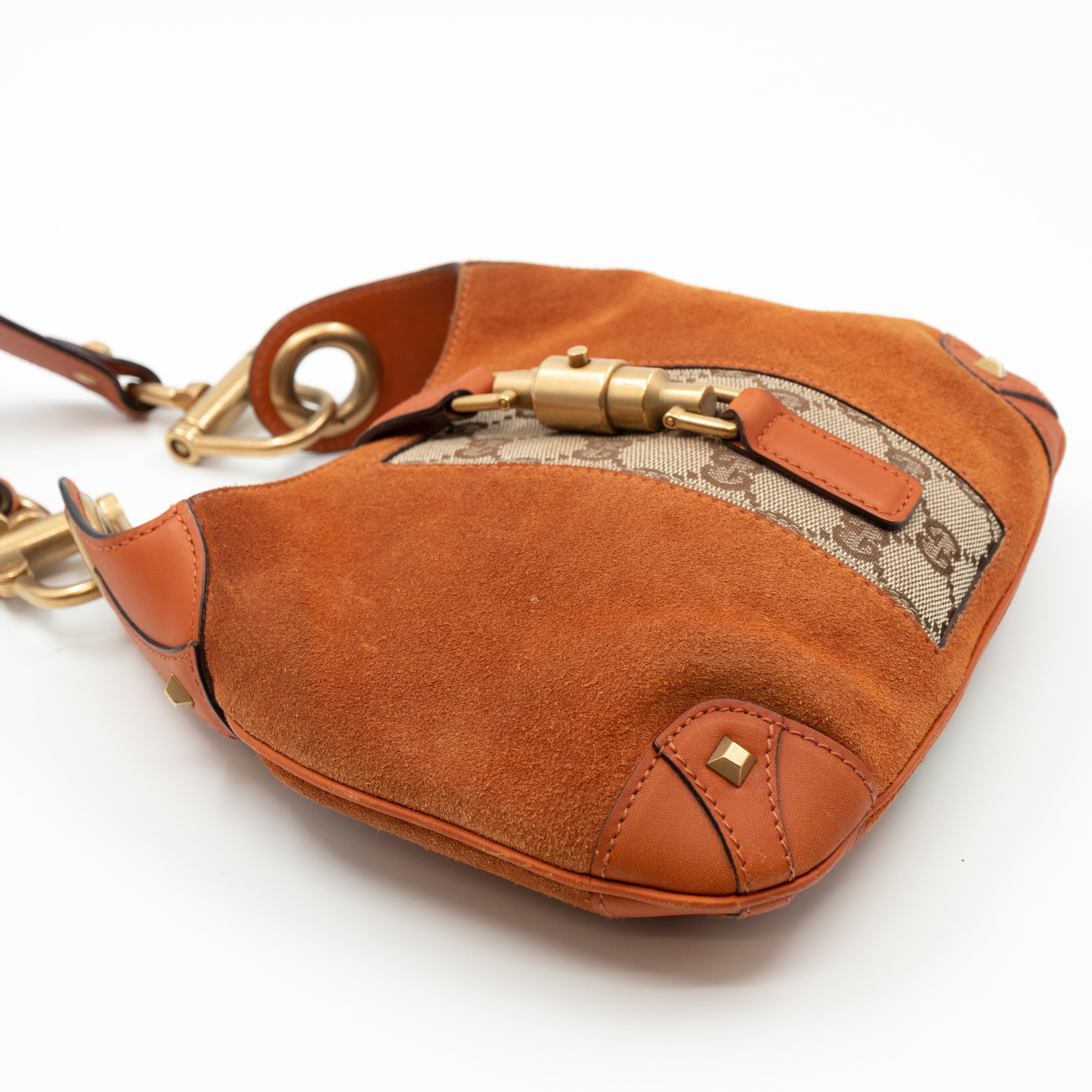 Small Jackie Orange Suede