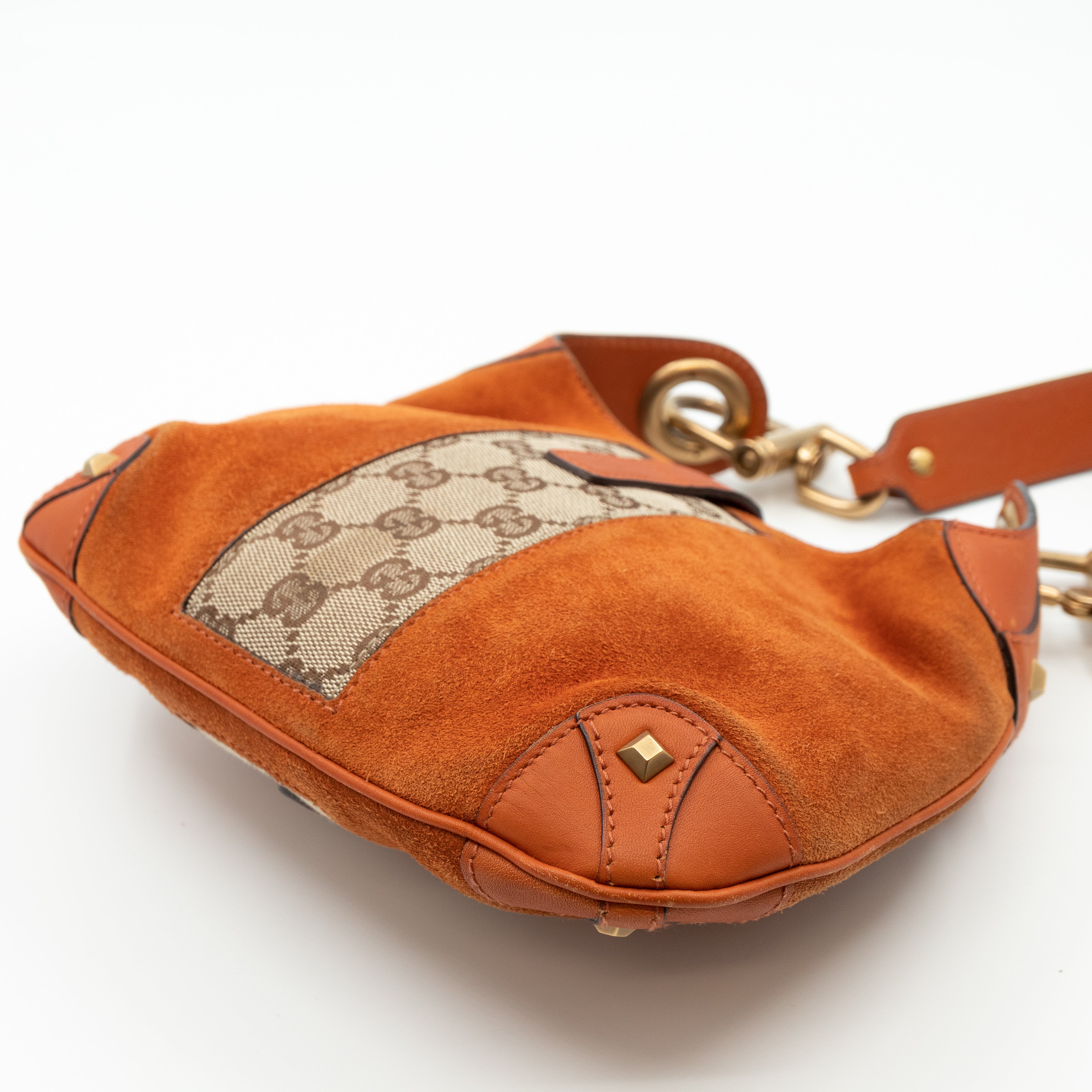 Small Jackie Orange Suede