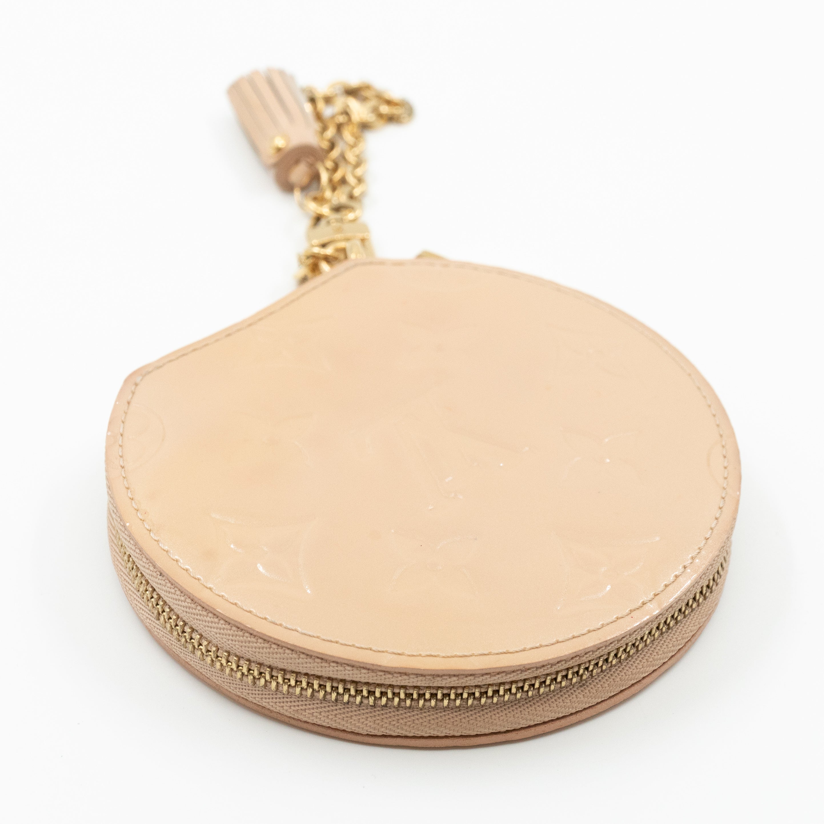 Round Coin Purse Vernis Rose Florentine