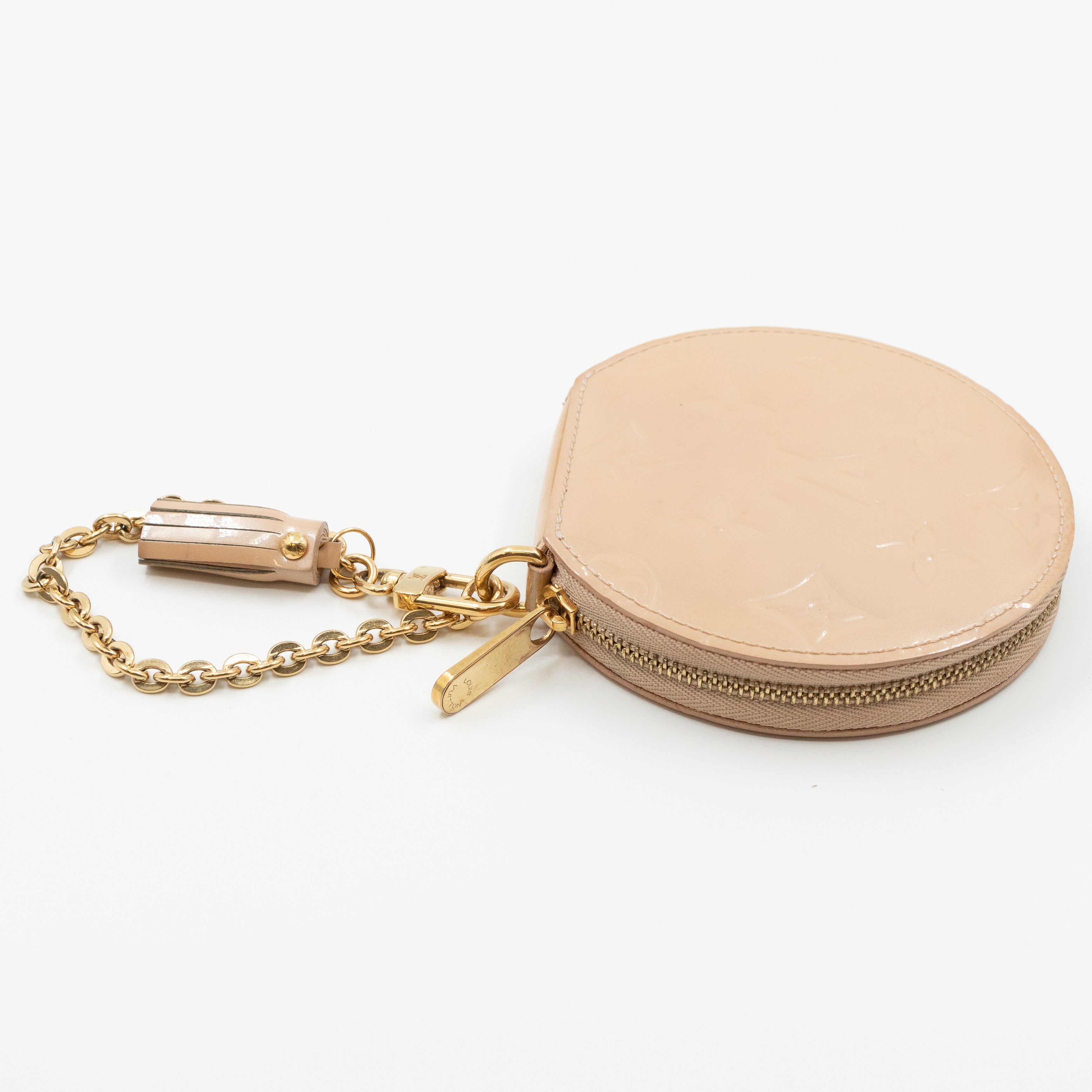 Round Coin Purse Vernis Rose Florentine