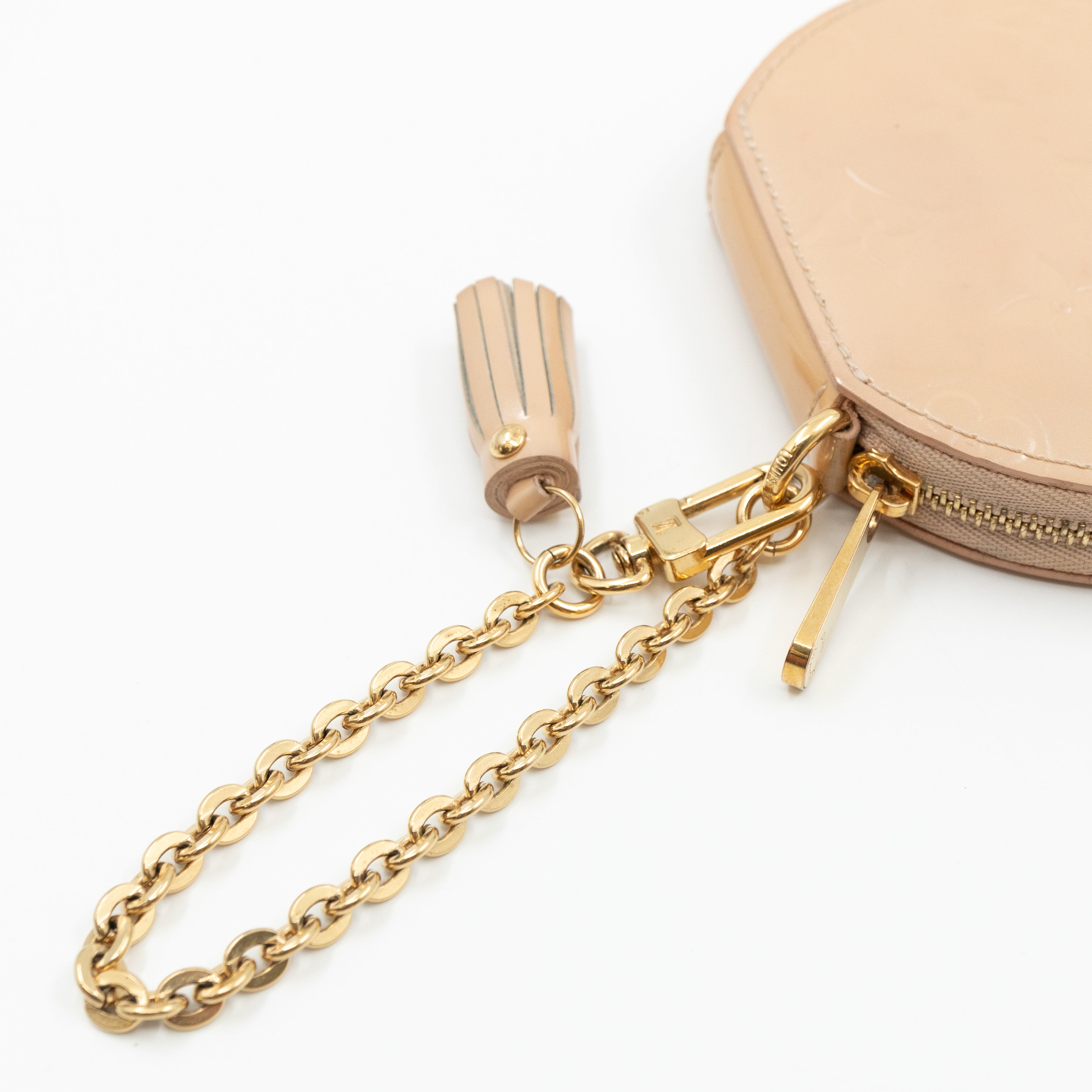 Round Coin Purse Vernis Rose Florentine