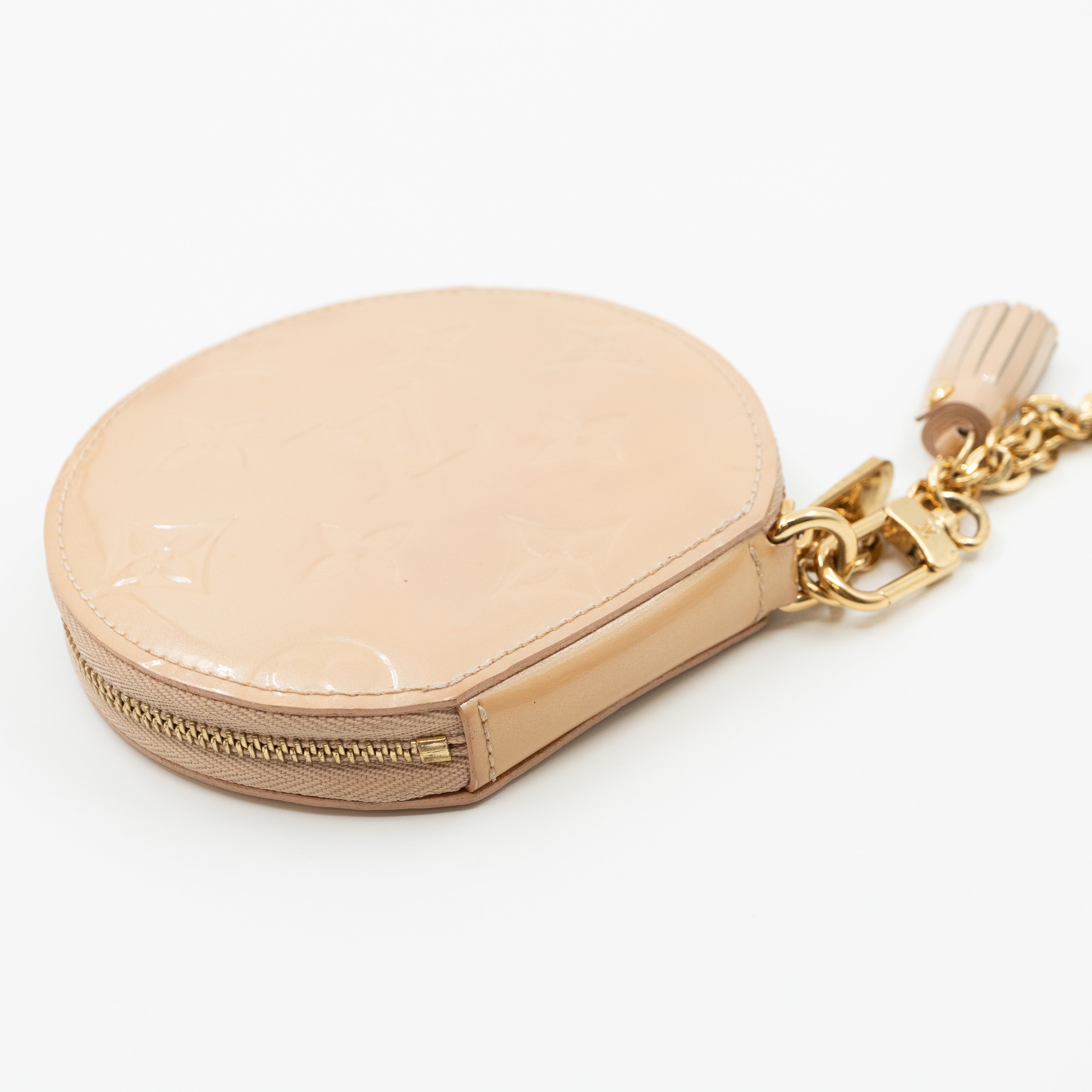 Round Coin Purse Vernis Rose Florentine