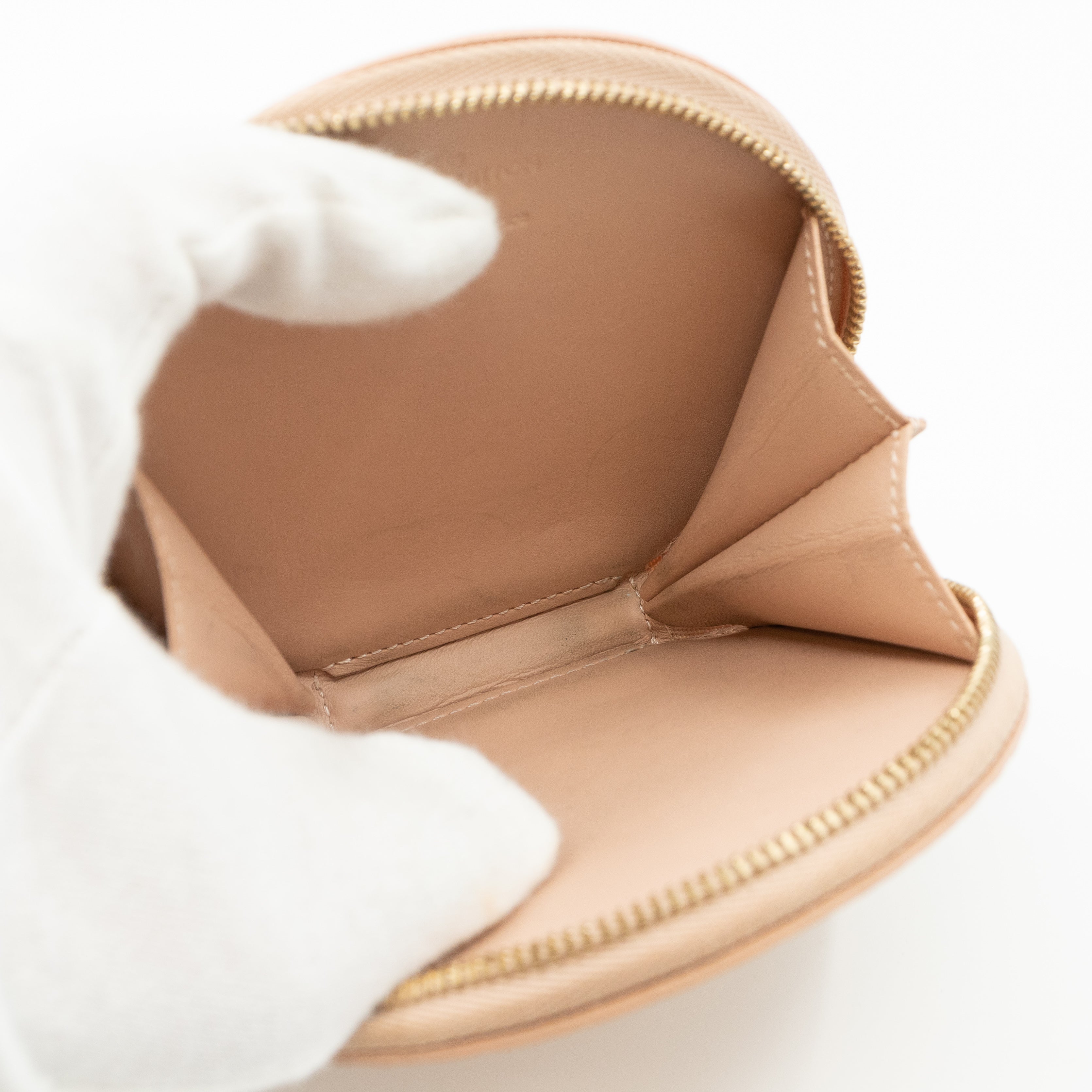 Round Coin Purse Vernis Rose Florentine