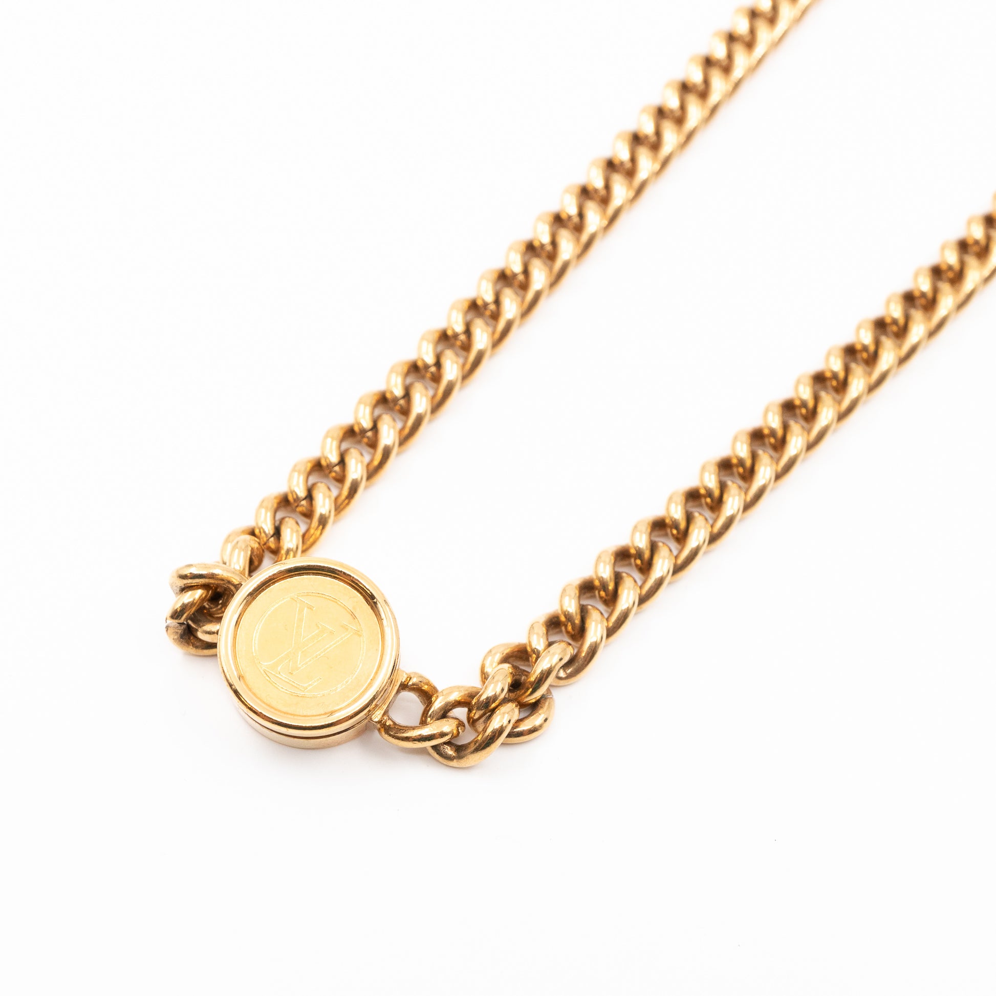 Louis Vuitton – Louis Vuitton ID LV Necklace Gold Silver – Queen Station