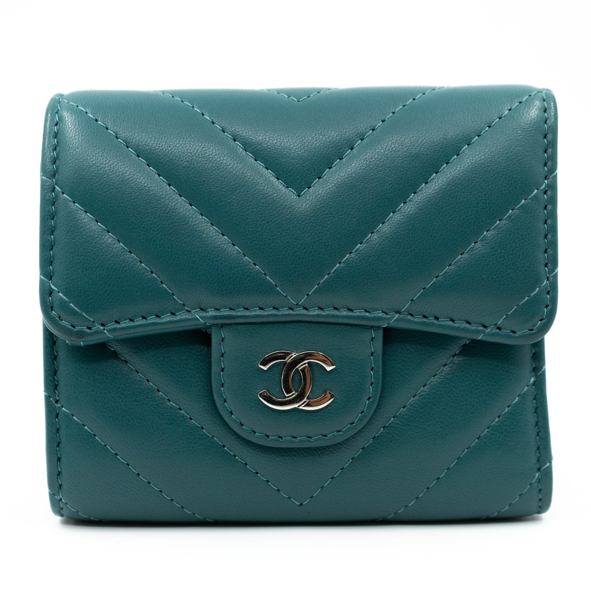 Chanel Classic Small Flap Wallet Ap0231 Y04059 NL298 , Green, One Size