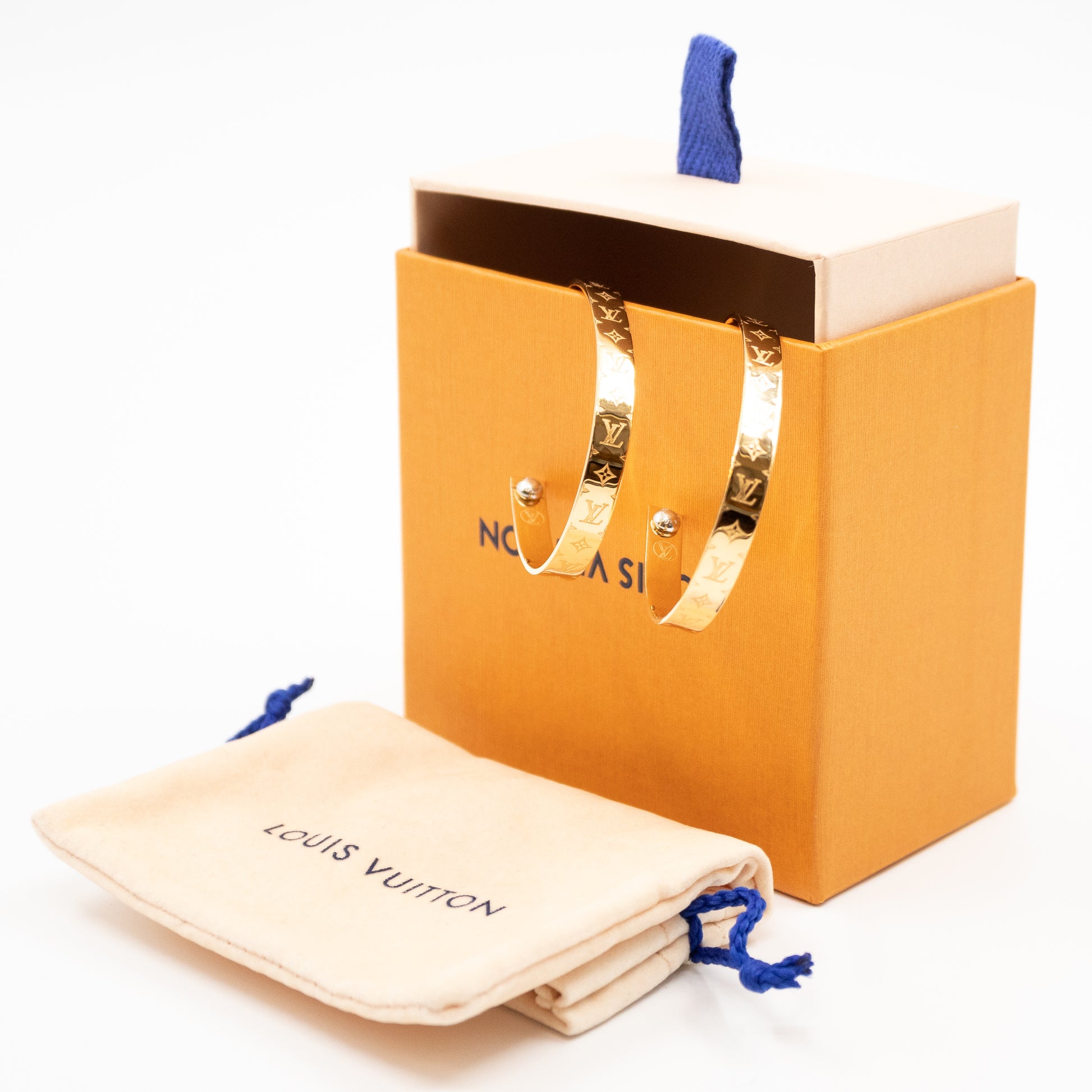 Louis Vuitton – Louis Vuitton Nanogram Earrings Hoops Gold – Queen
