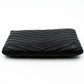 Matelasse Monogram Pouch Black Leather