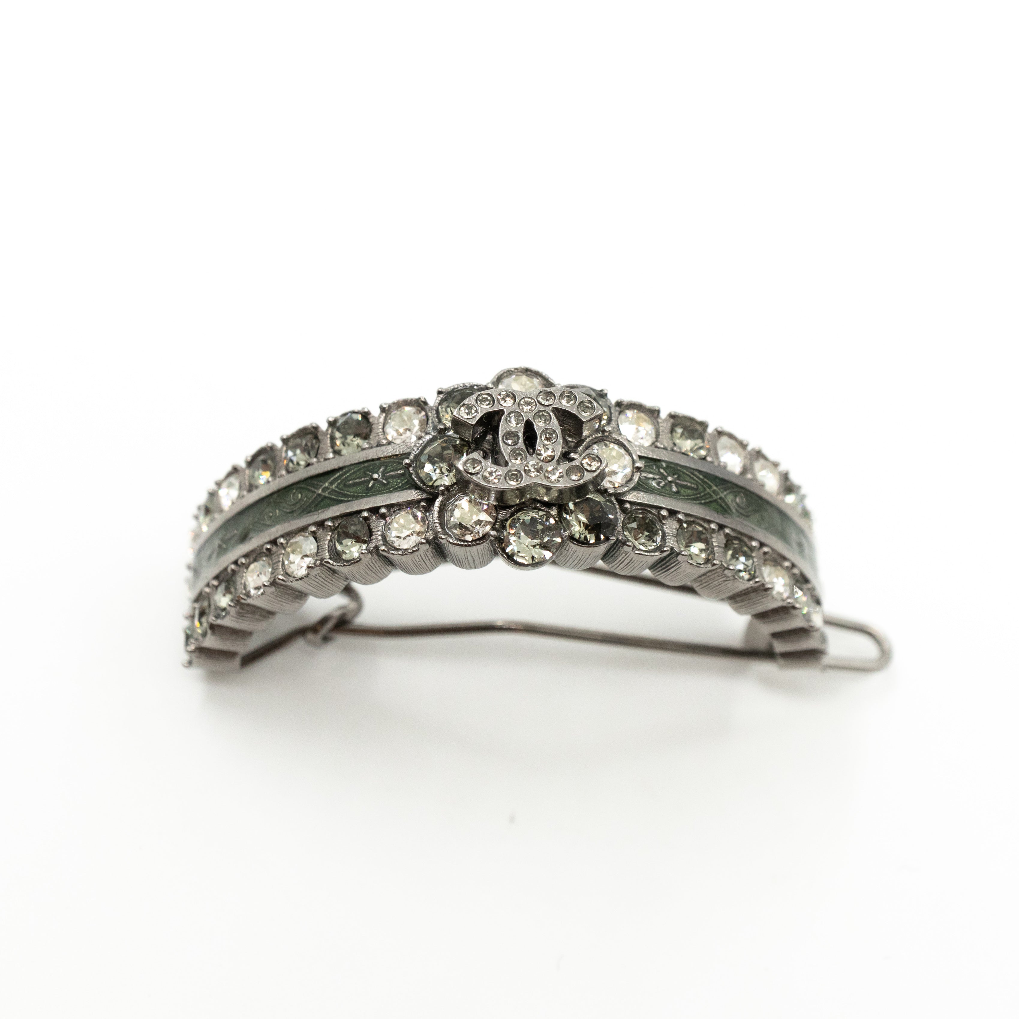 CC Crystal Hair Clip Ruthenium