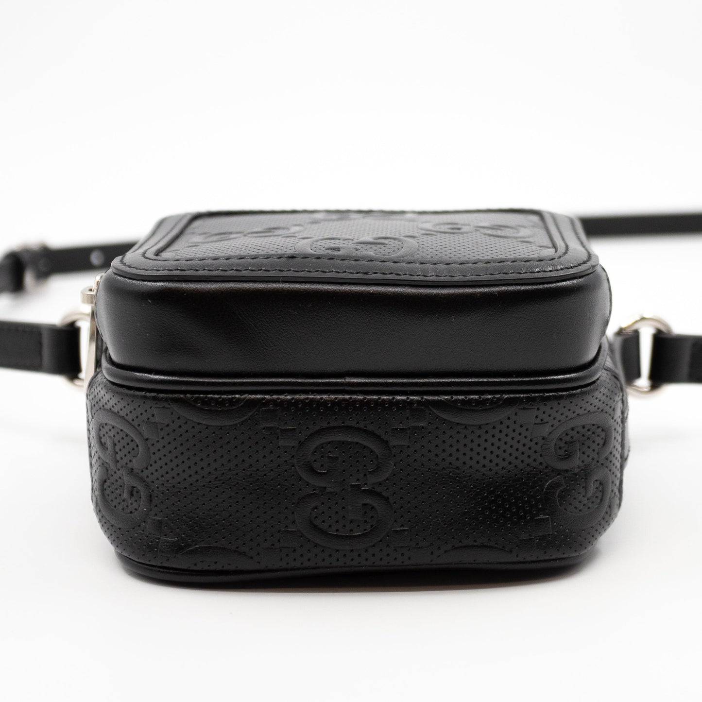 GG Embossed Mini Bag Black Leather