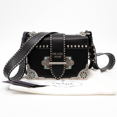 Cahier Studded Black Leather
